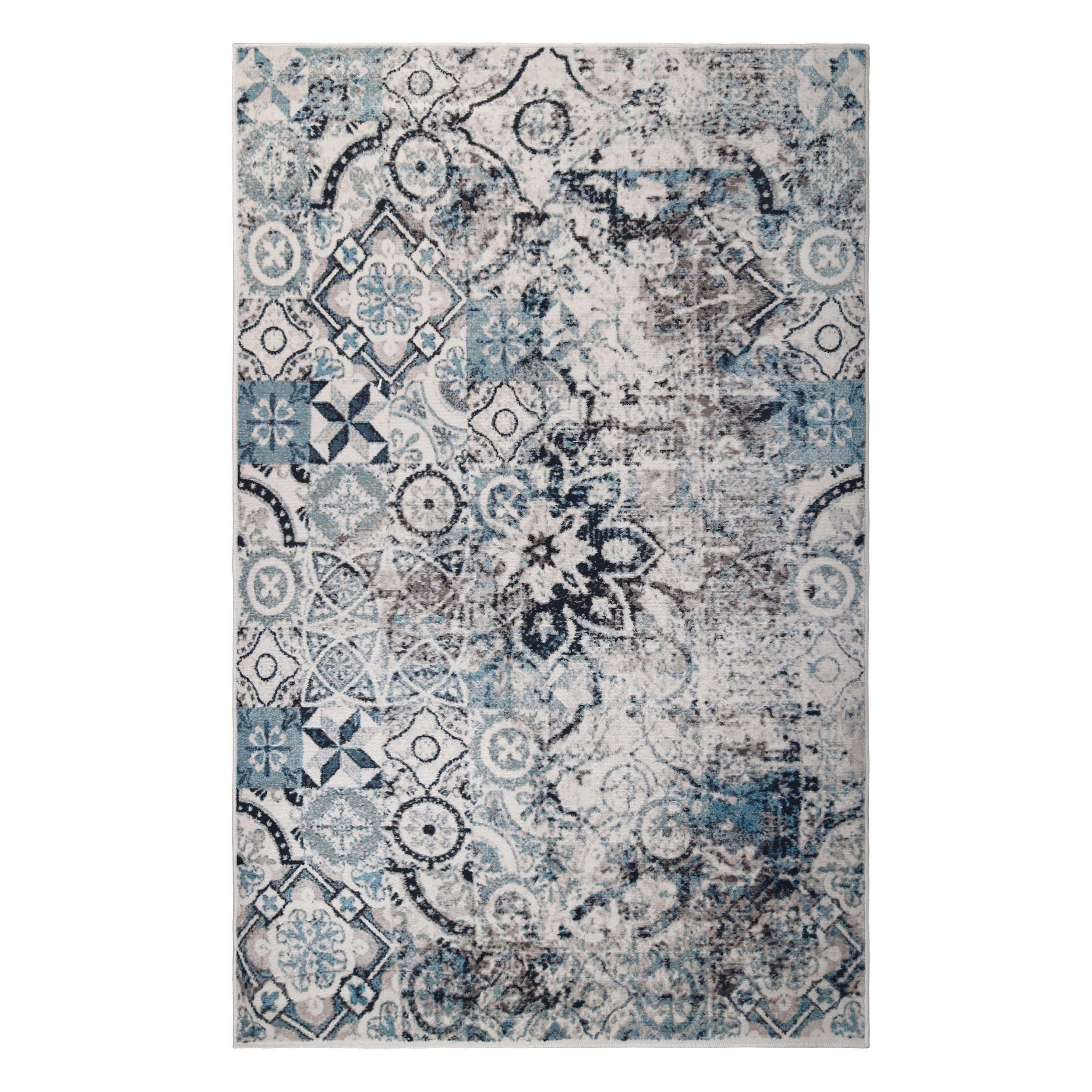 Rangoli Geometric Medallion Indoor Area Rug - Blue Nile Mills