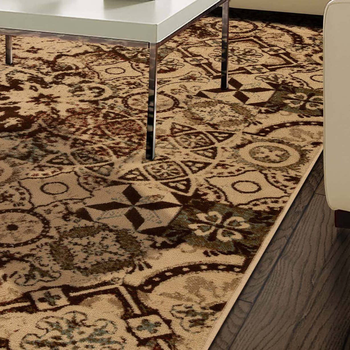 Rangoli Geometric Medallion Indoor Area Rug - Blue Nile Mills