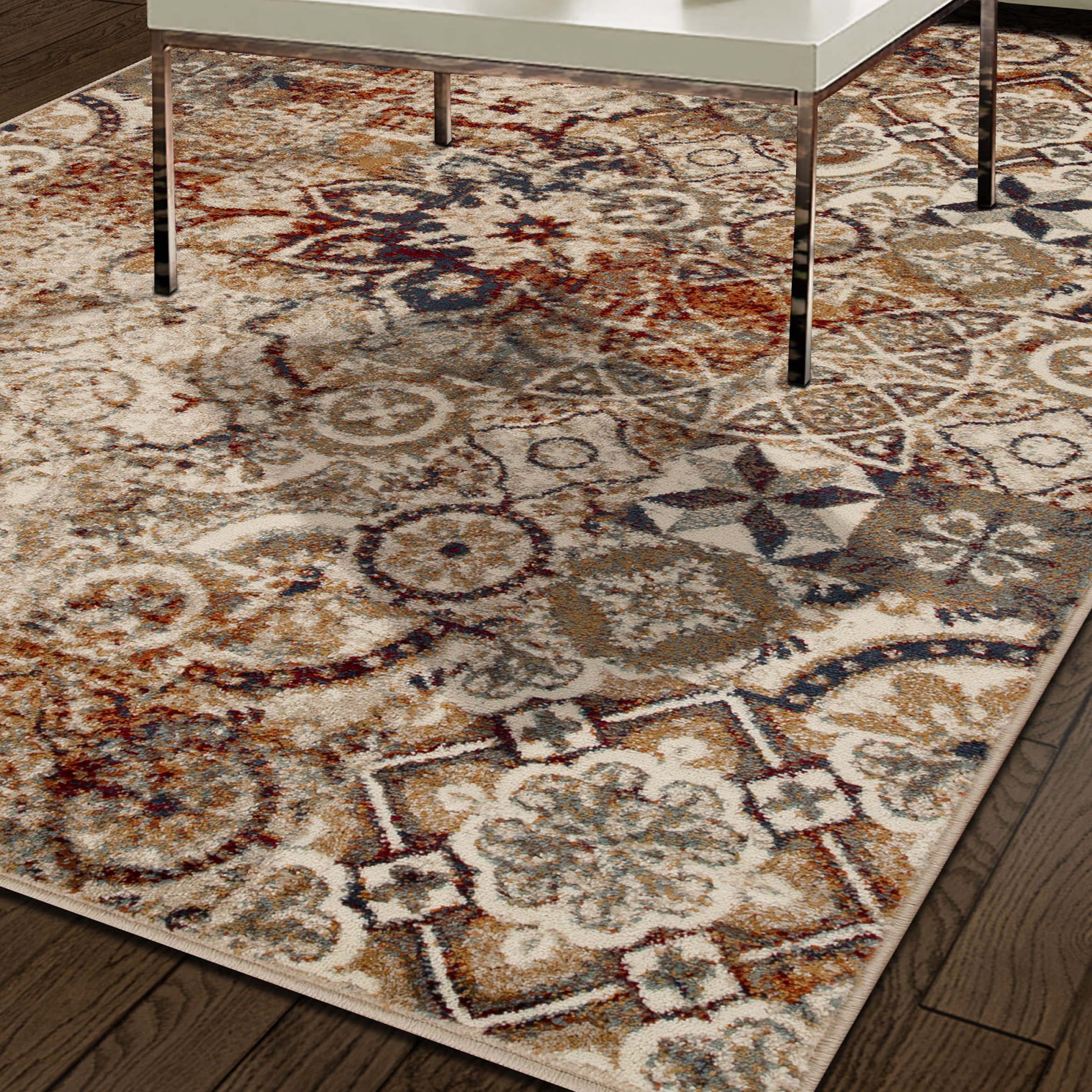 Rangoli Geometric Medallion Indoor Area Rug - Blue Nile Mills