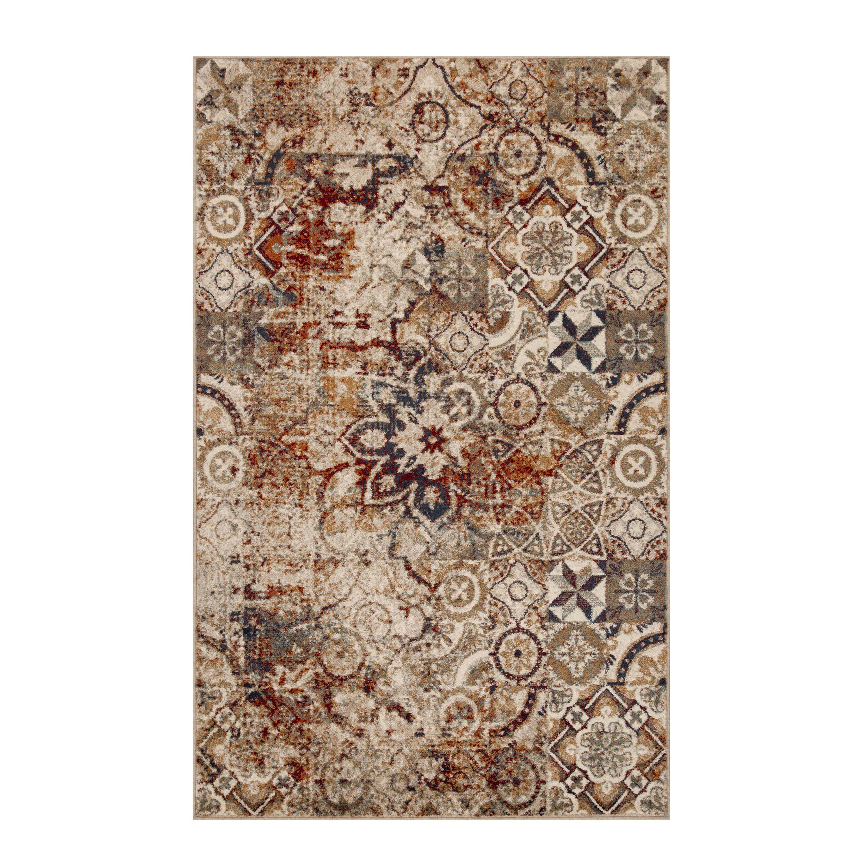 Rangoli Geometric Medallion Indoor Area Rug - Blue Nile Mills