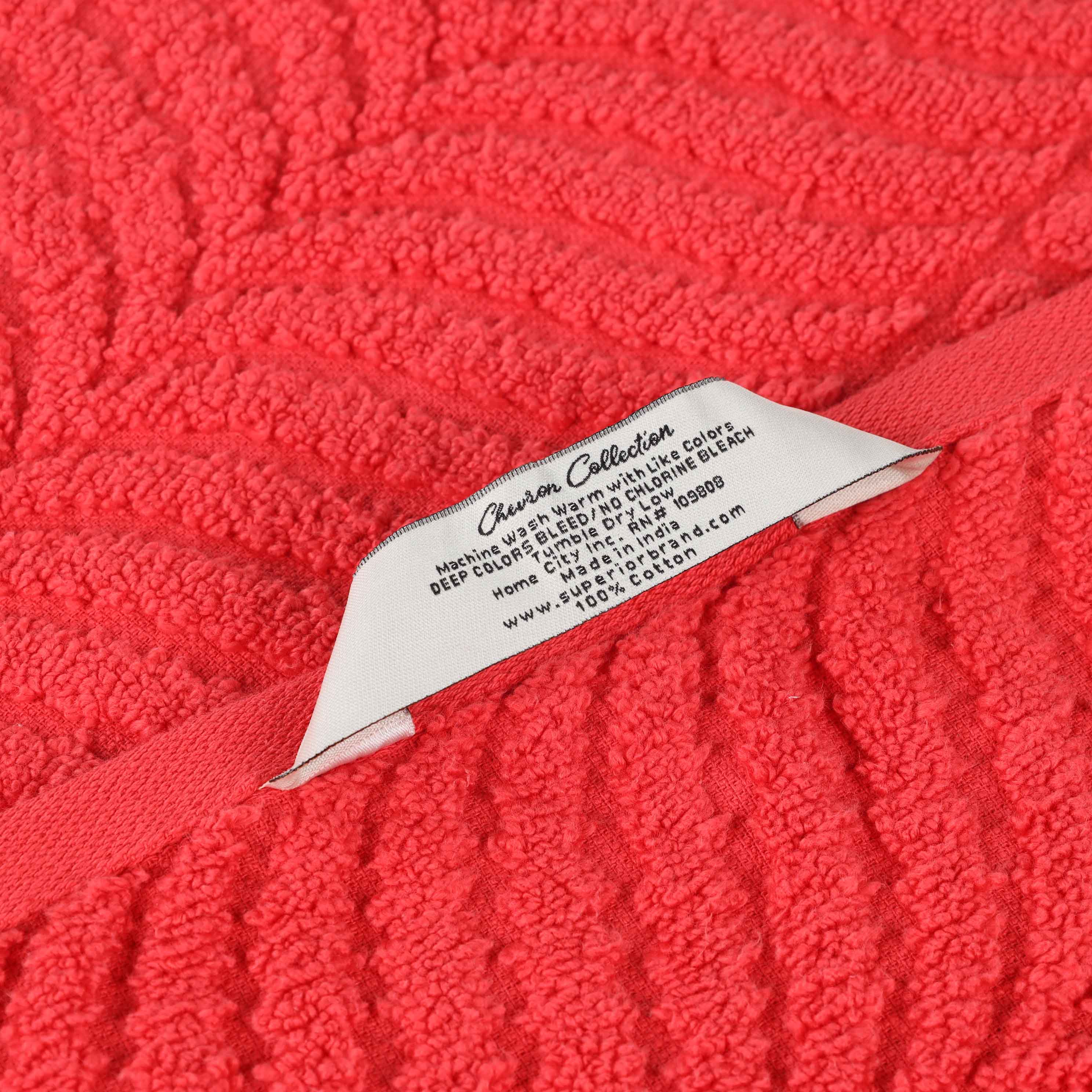 Zero Twist Cotton Solid & Jacquard Elegant Chevron Bath Towel Set of 4 - Blue Nile Mills