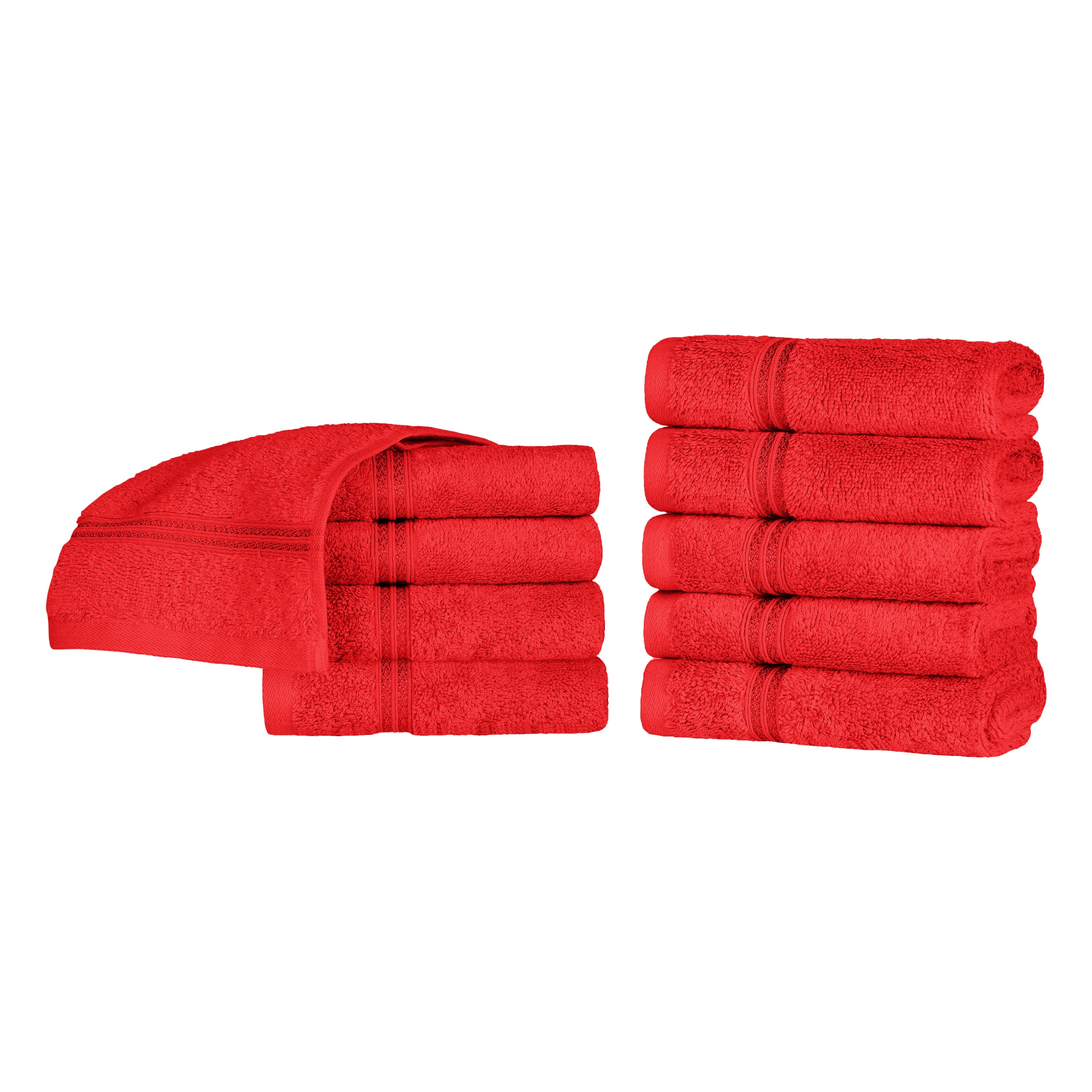 Egyptian Cotton Solid Face Towel Set of 10 - Blue Nile Mills