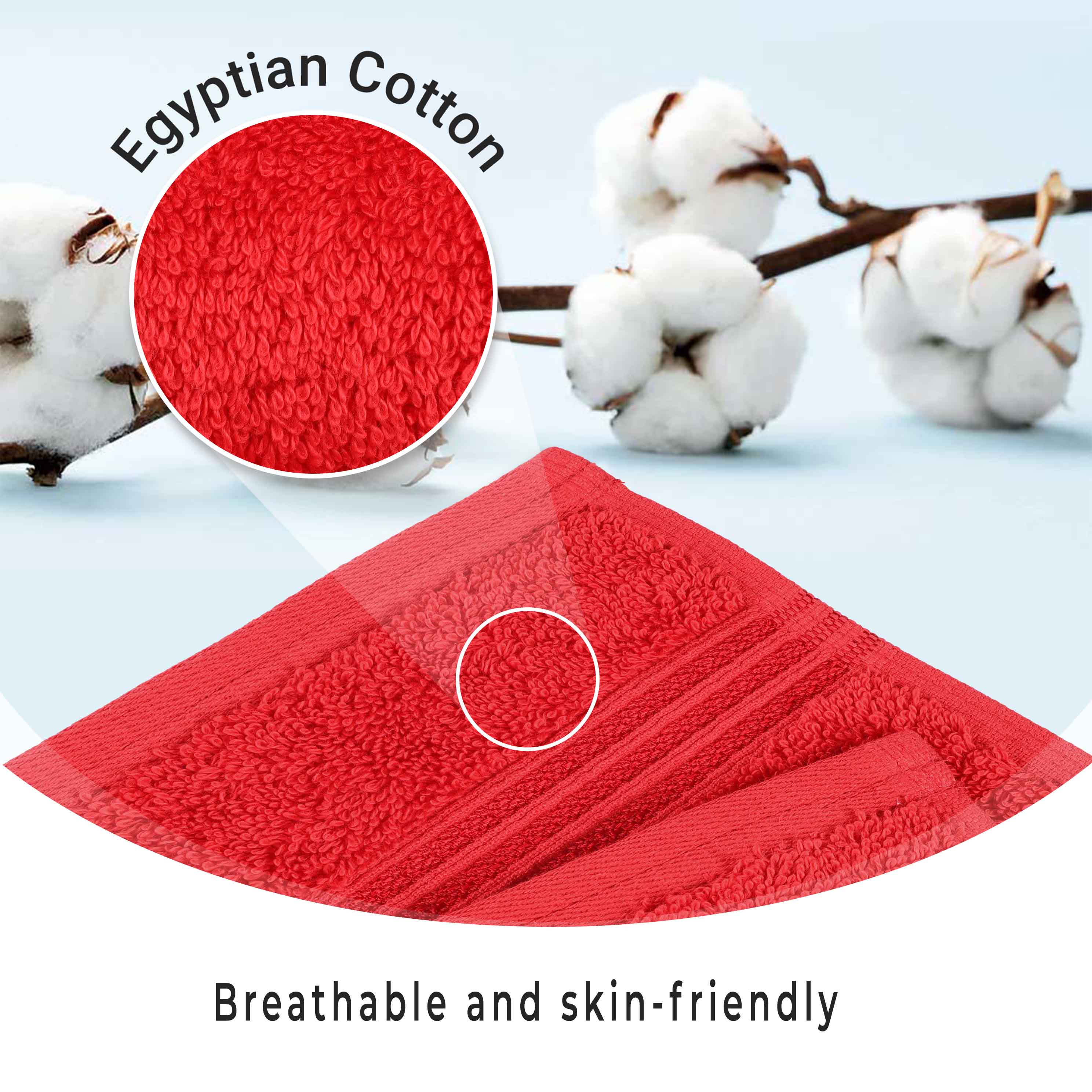 Egyptian Cotton Solid Face Towel Set of 10 - Blue Nile Mills