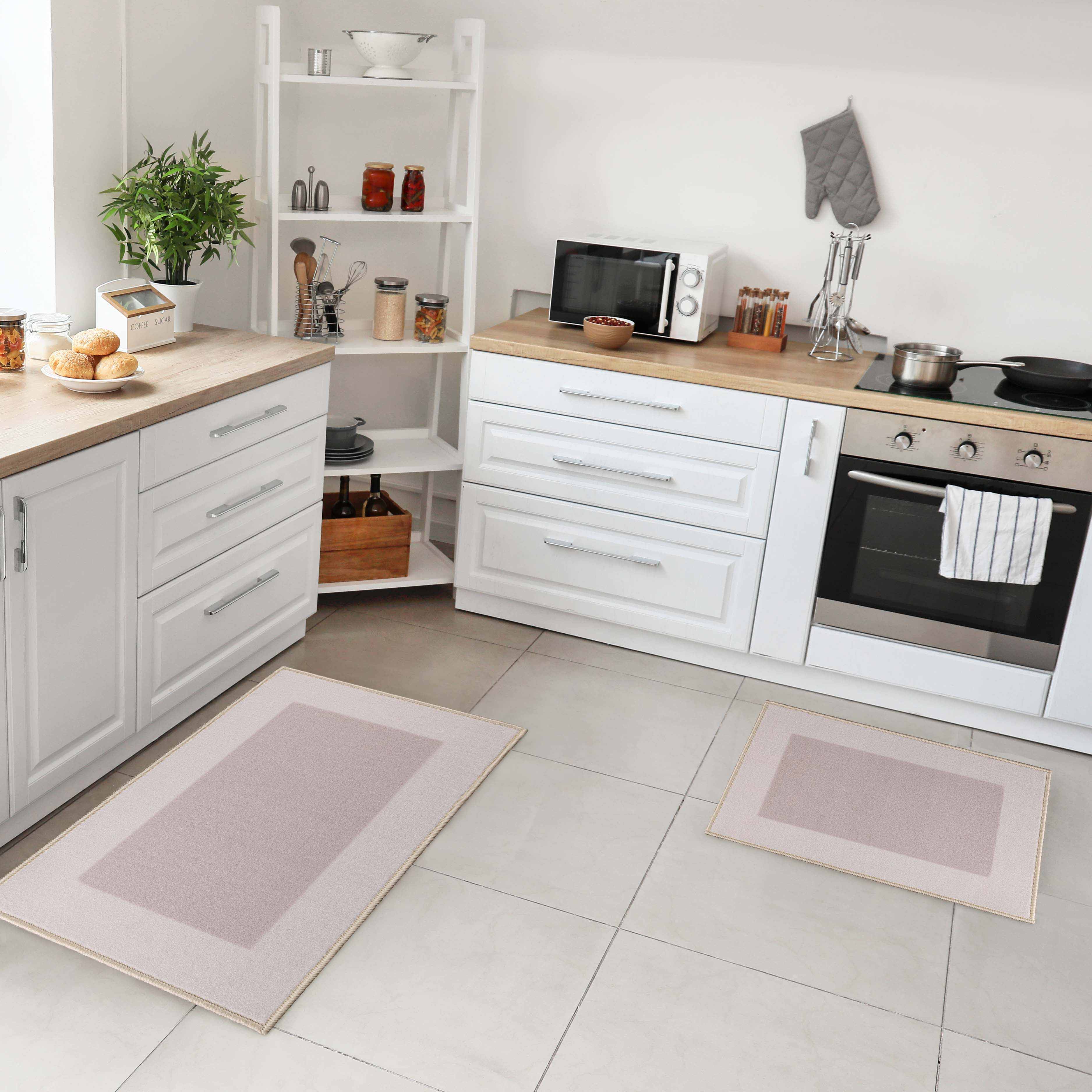 Reno Modern Non-Slip Machine Washable Kitchen Mat Set - Blue Nile Mills