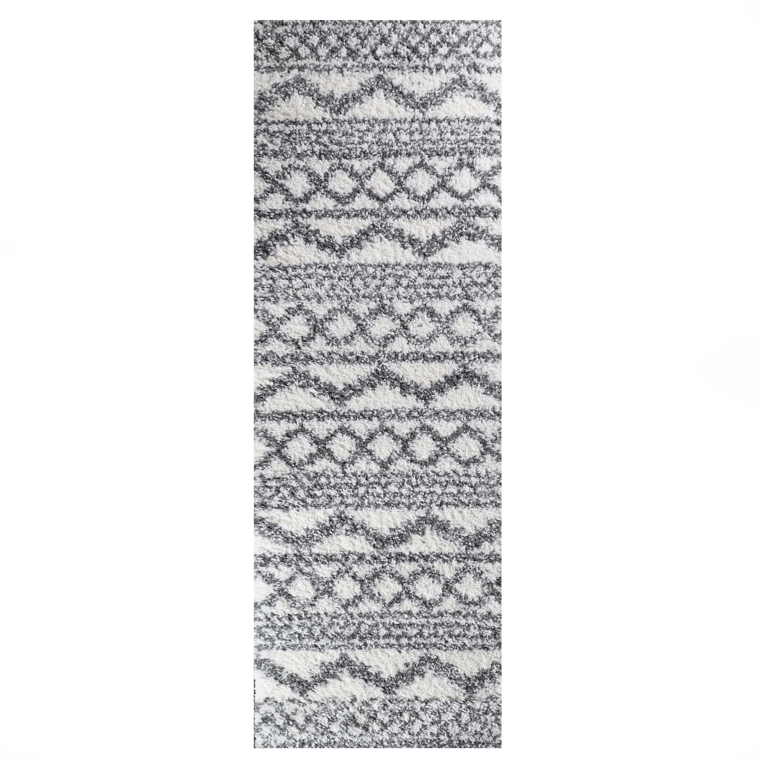 Rhea Geometric Bohemian Indoor Plush Shag Area Rug - Blue Nile Mills