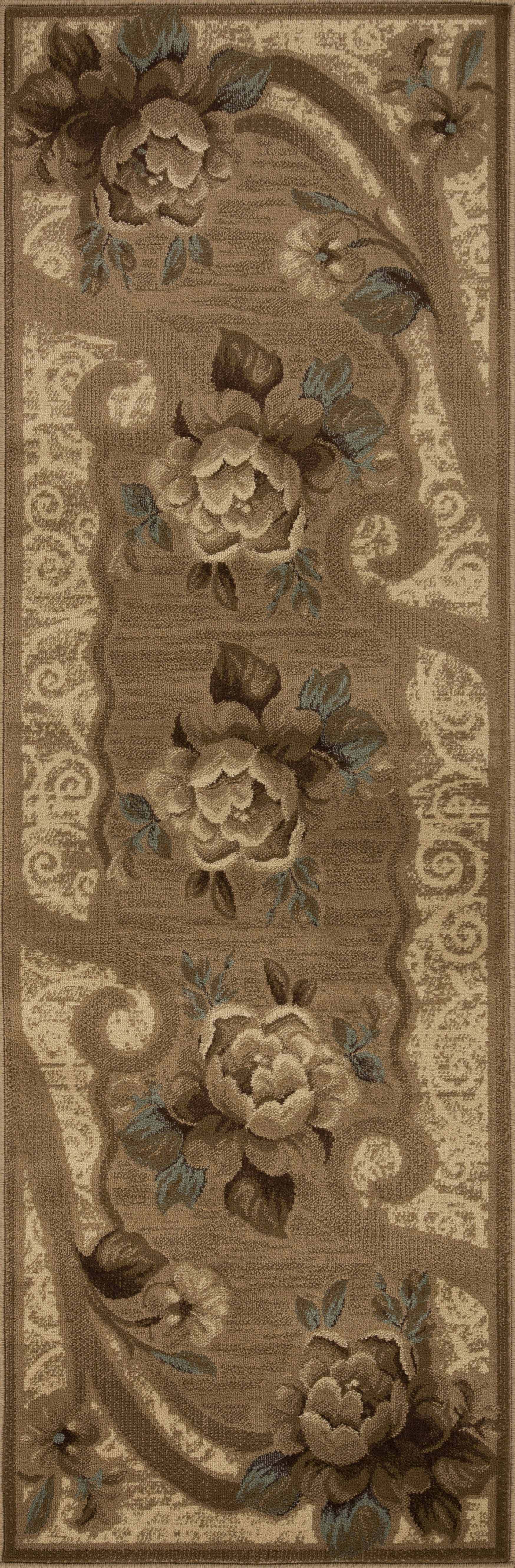 Traditional Oversized Floral Border Indoor Area Rug or Runner Rug - Blue Nile Mills