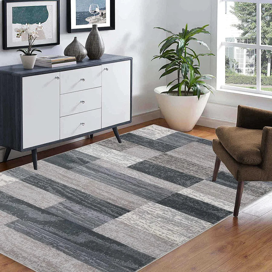 Rockwood Contemporary Geometric Indoor Rug - Blue Nile Mills