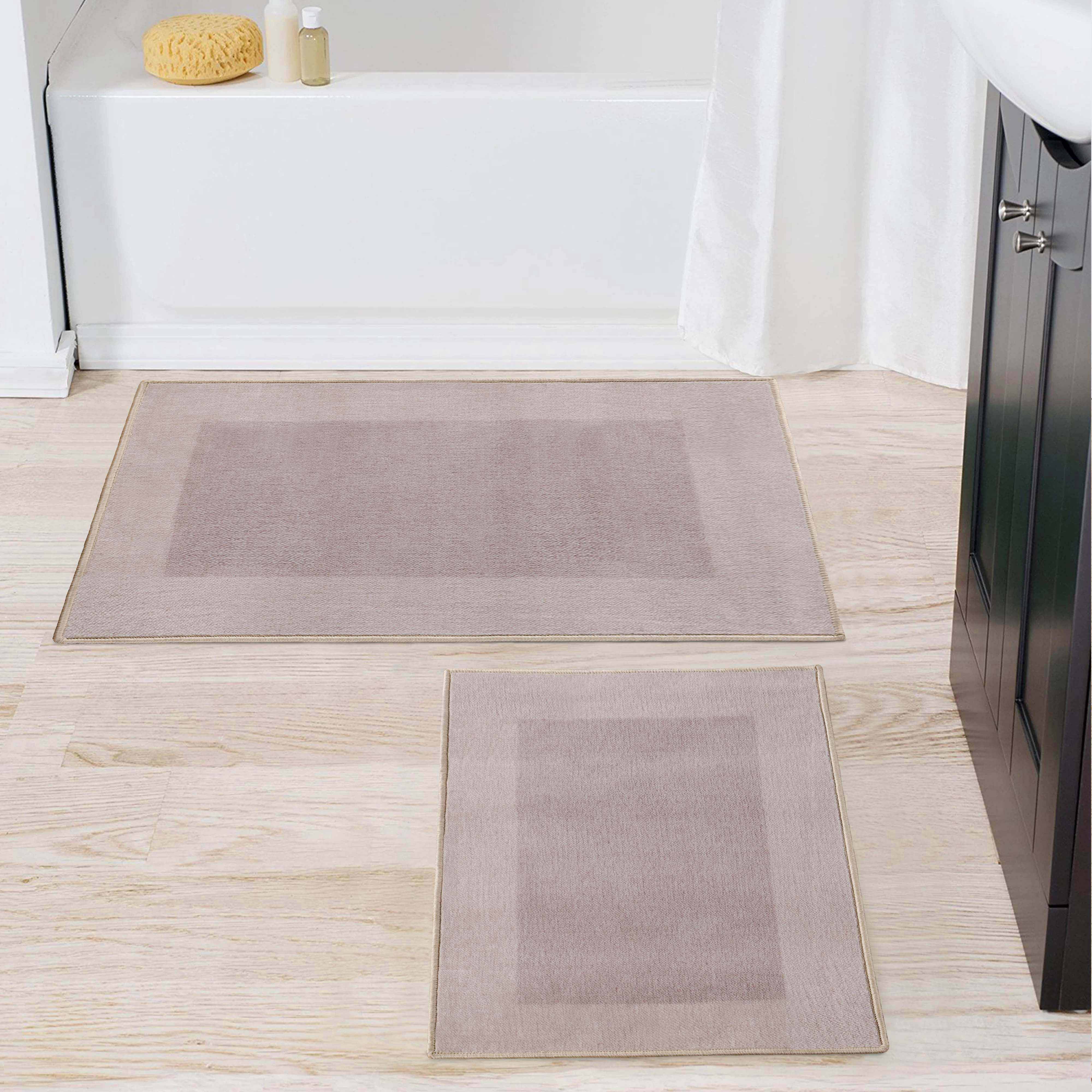 Rome Non-Slip Machine Washable Bath Mat Set - Blue Nile Mills