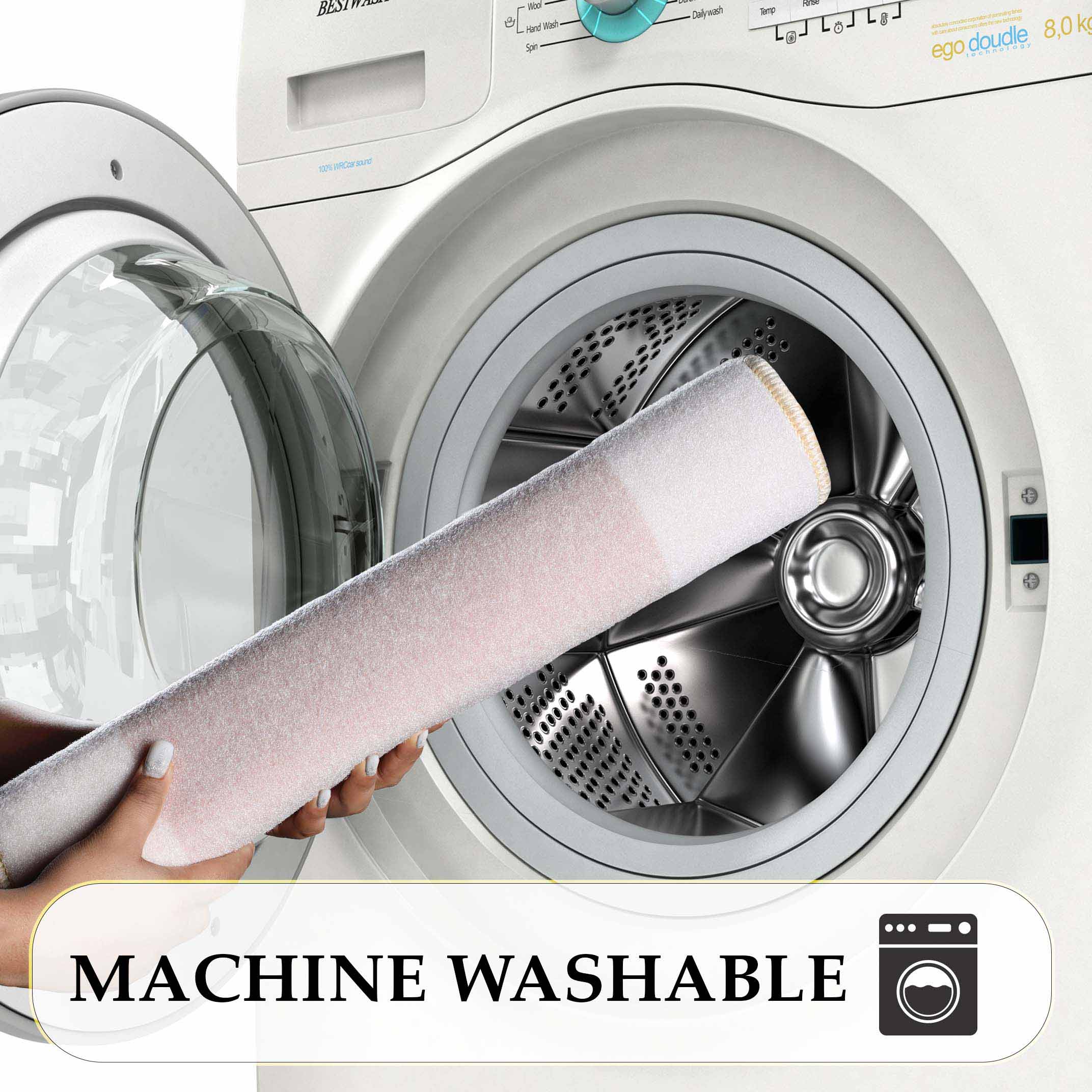 Rome Non-Slip Machine Washable Bath Mat Set - Blue Nile Mills