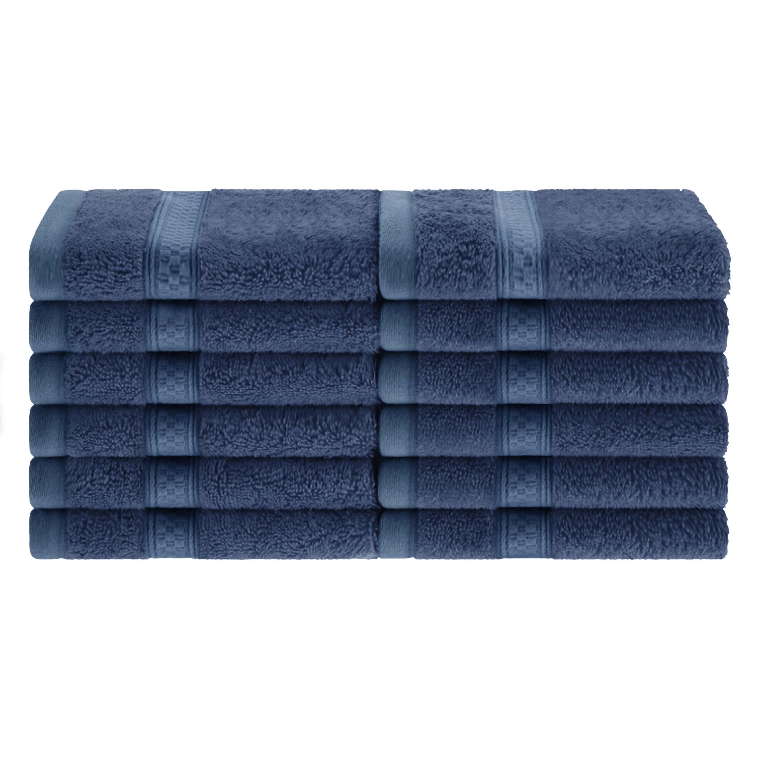 Rayon from Bamboo Blend Solid 12 Piece Face Towel Set - Blue Nile Mills