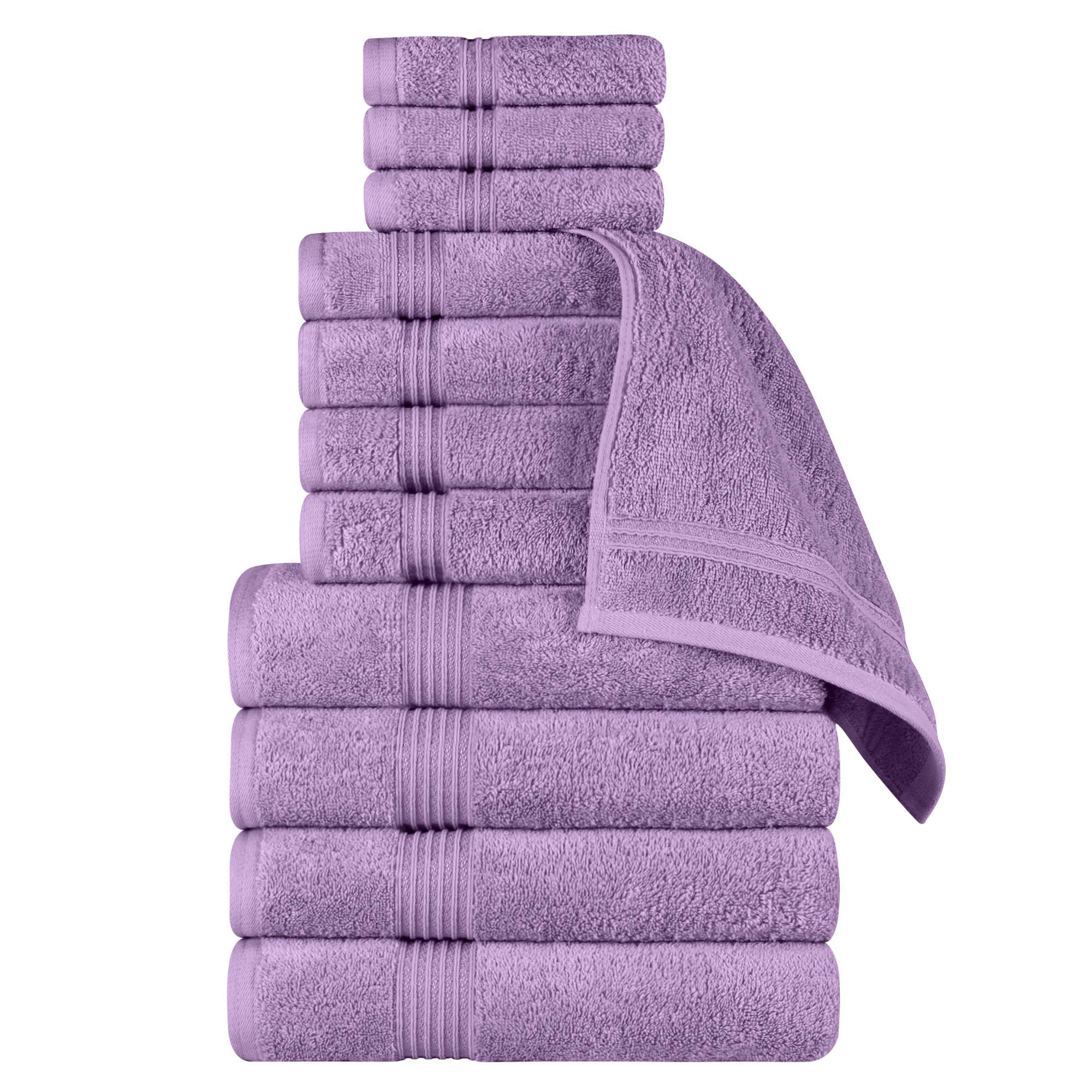 Egyptian Cotton Highly Absorbent Solid 12-Piece Ultra Soft Towel Set - Blue Nile Mills