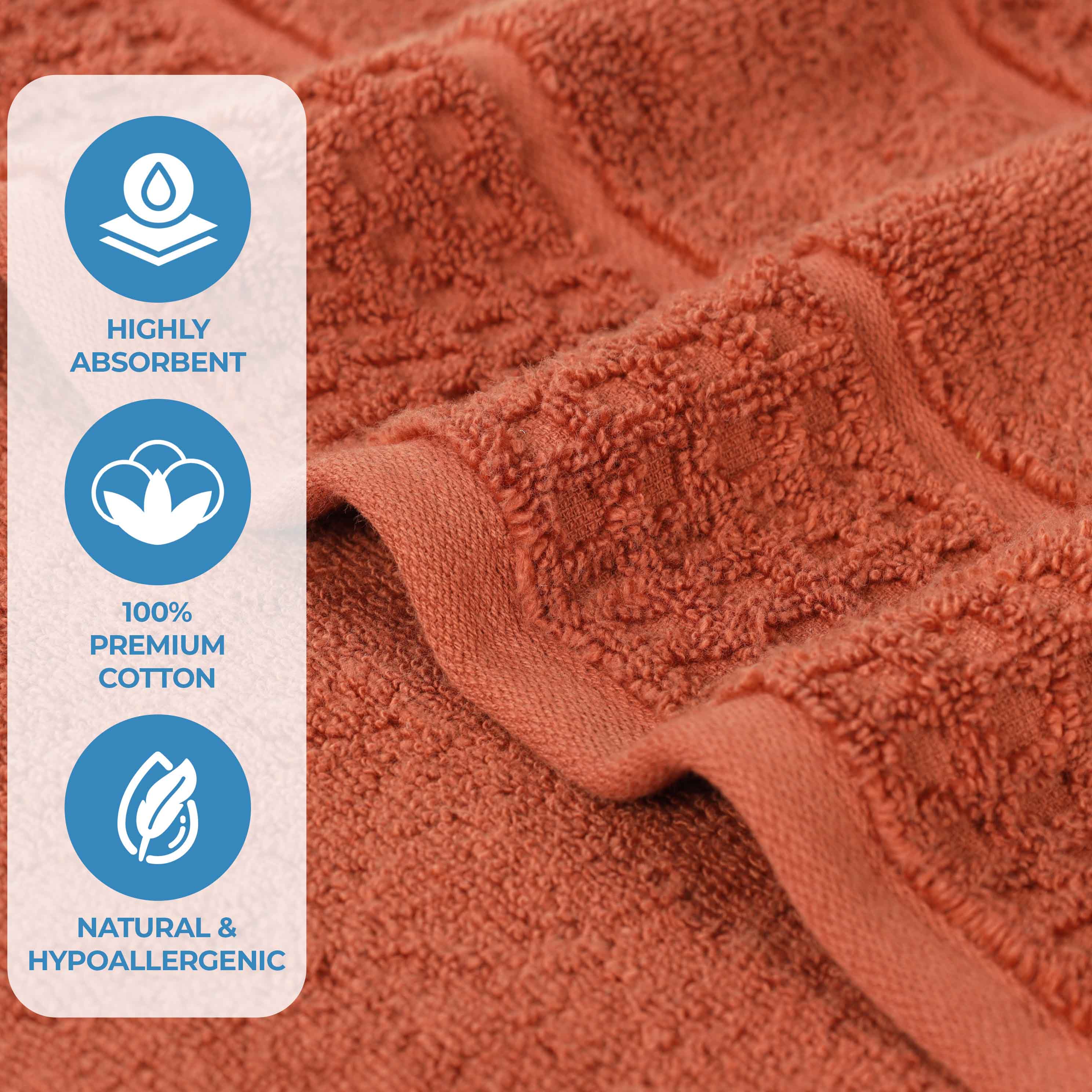 Zero Twist Cotton Waffle Honeycomb Soft Absorbent 12-Piece Towel Set - Blue Nile Mills