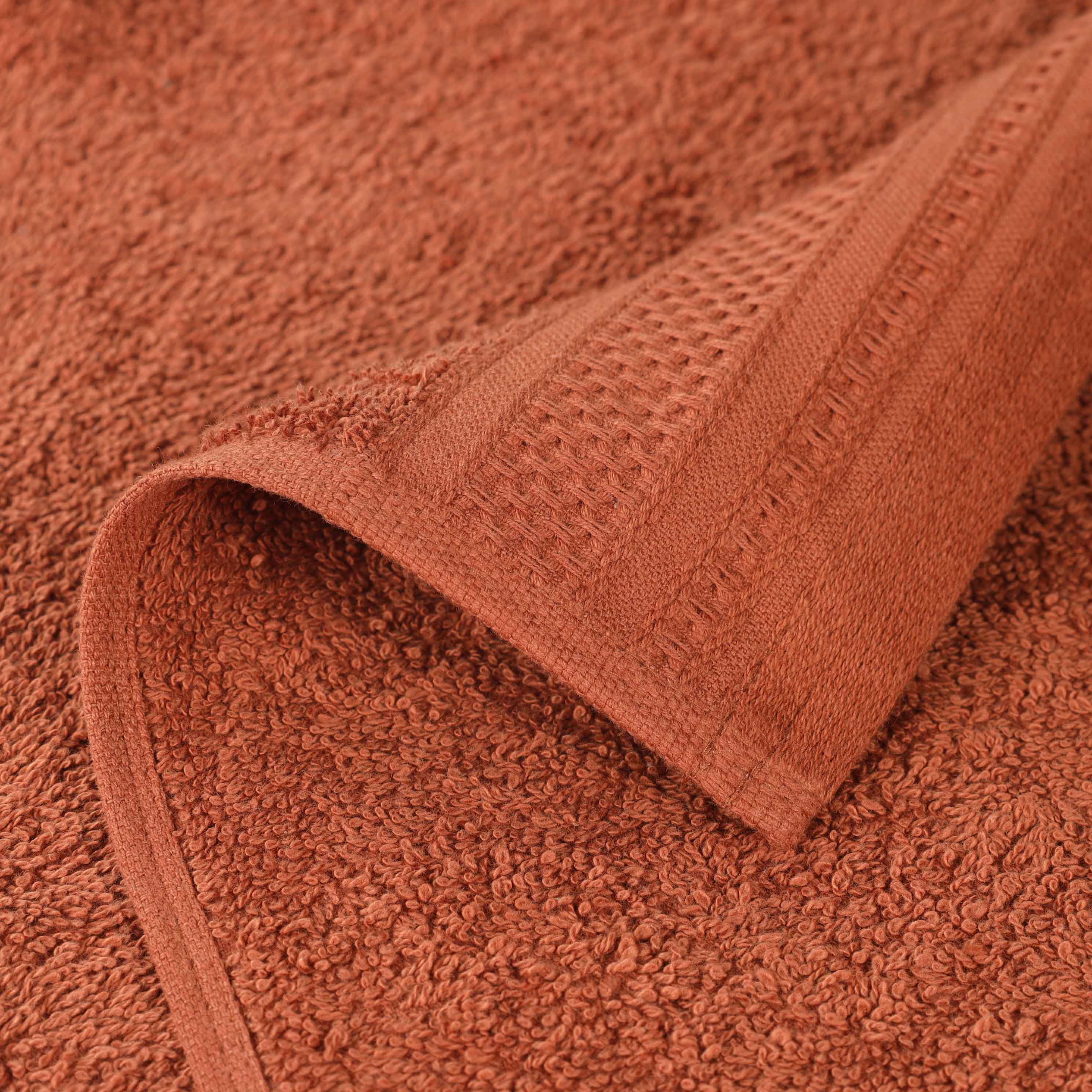 Honeycomb Textured Waffle Border Luxury Cotton Hand Towels, Set of 6 - Blue Nile Mills