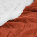 Reversible Jacquard Lattice Fleece Plush Sherpa Blanket - Rust