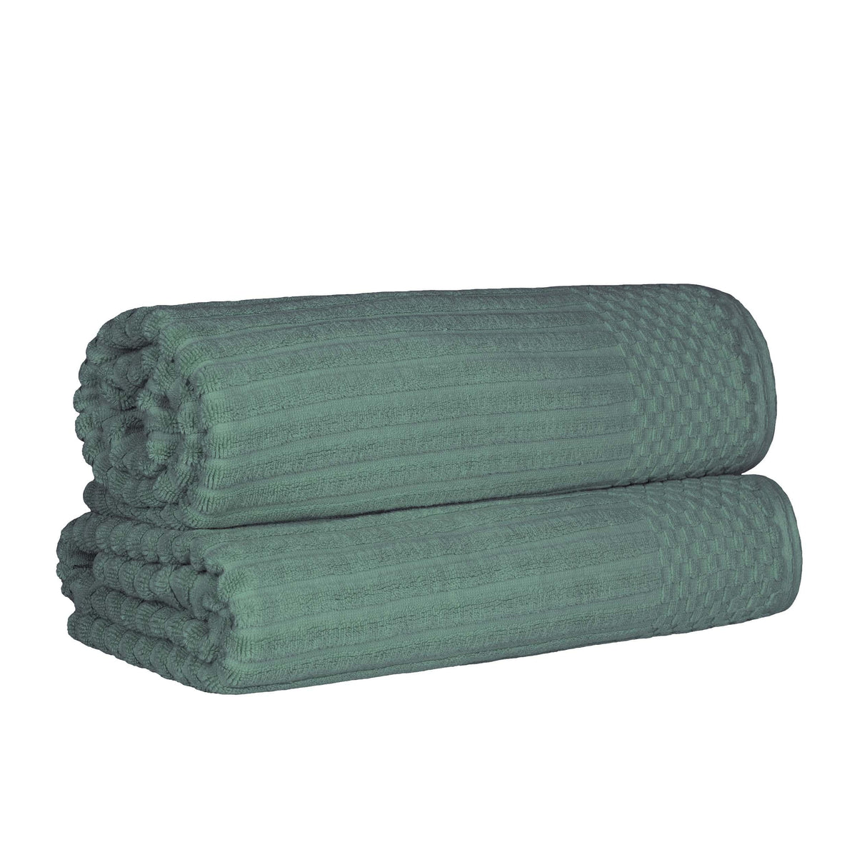 Cotton Ribbed Textured Super Absorbent 2 Piece Bath Sheet Towel Set - Blue Nile Mills
