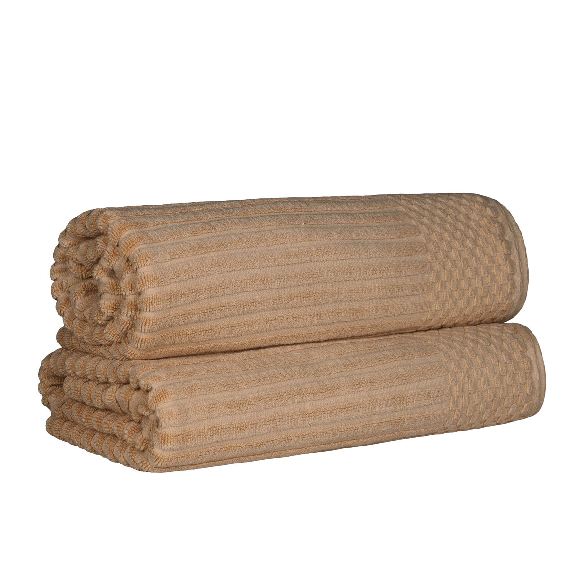Cotton Ribbed Textured Super Absorbent 2 Piece Bath Sheet Towel Set - Blue Nile Mills