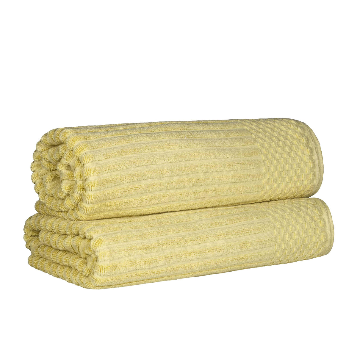 Cotton Ribbed Textured Super Absorbent 2 Piece Bath Sheet Towel Set - Blue Nile Mills