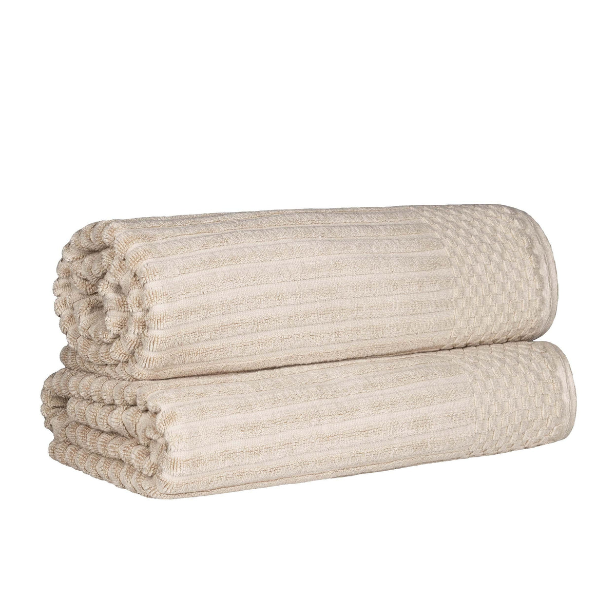 Cotton Ribbed Textured Super Absorbent 2 Piece Bath Sheet Towel Set - Blue Nile Mills