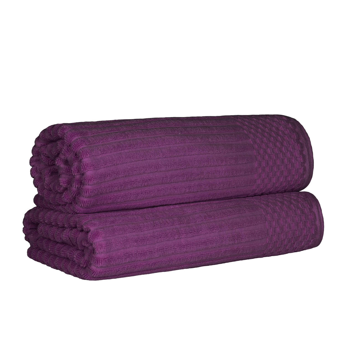 Cotton Ribbed Textured Super Absorbent 2 Piece Bath Sheet Towel Set - Blue Nile Mills