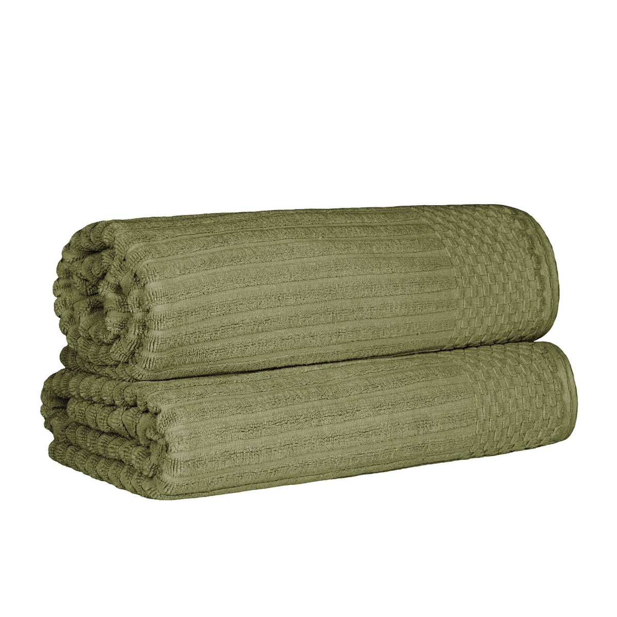 Cotton Ribbed Textured Super Absorbent 2 Piece Bath Sheet Towel Set - Blue Nile Mills