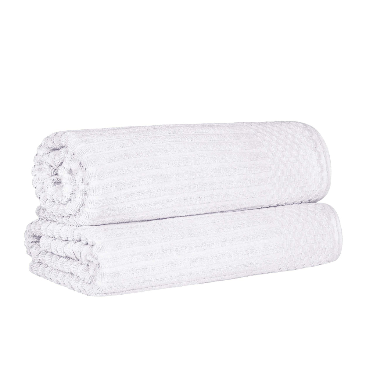 Cotton Ribbed Textured Super Absorbent 2 Piece Bath Sheet Towel Set - Blue Nile Mills