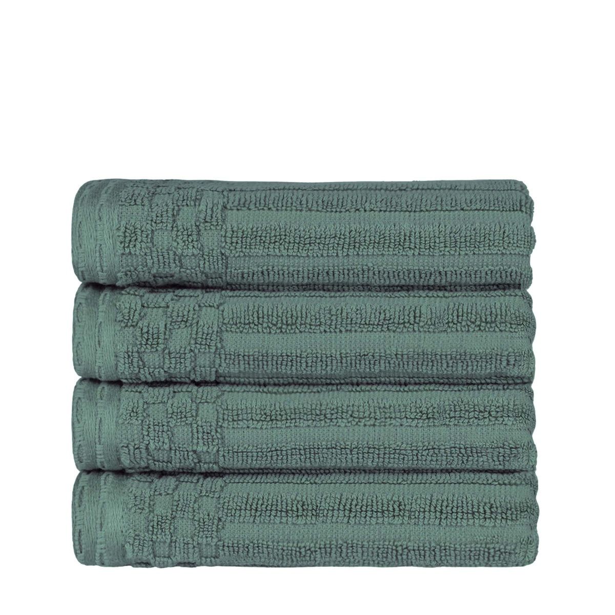 Cotton Ribbed Textured Highly Absorbent 4 Piece Hand Towel Set - Blue Nile Mills