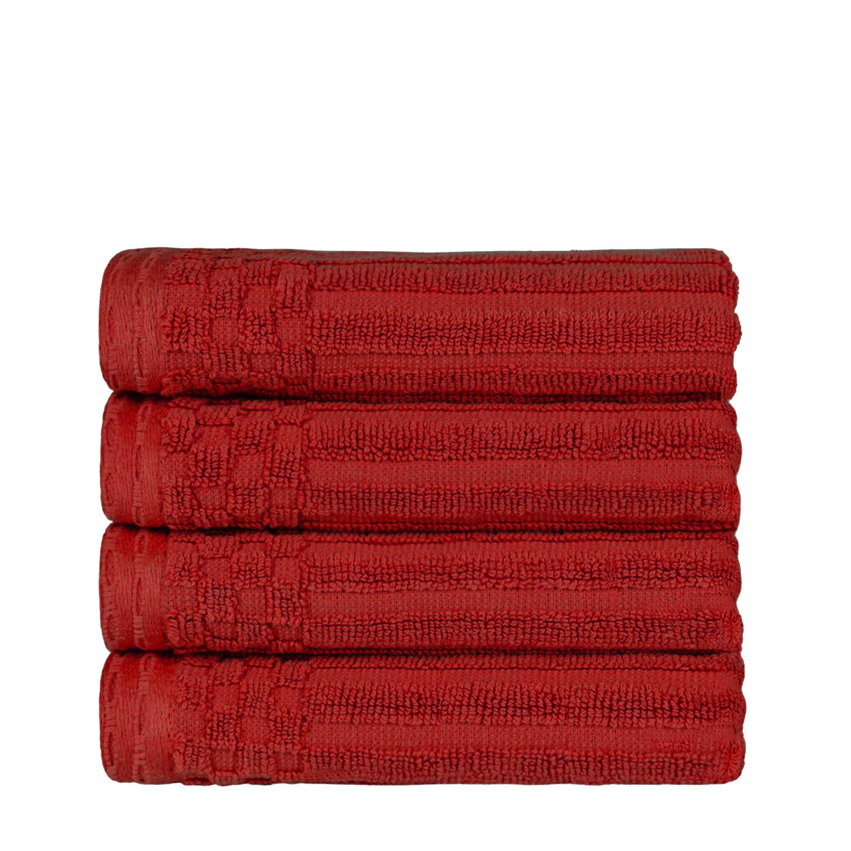 Cotton Ribbed Textured Highly Absorbent 4 Piece Hand Towel Set - Blue Nile Mills