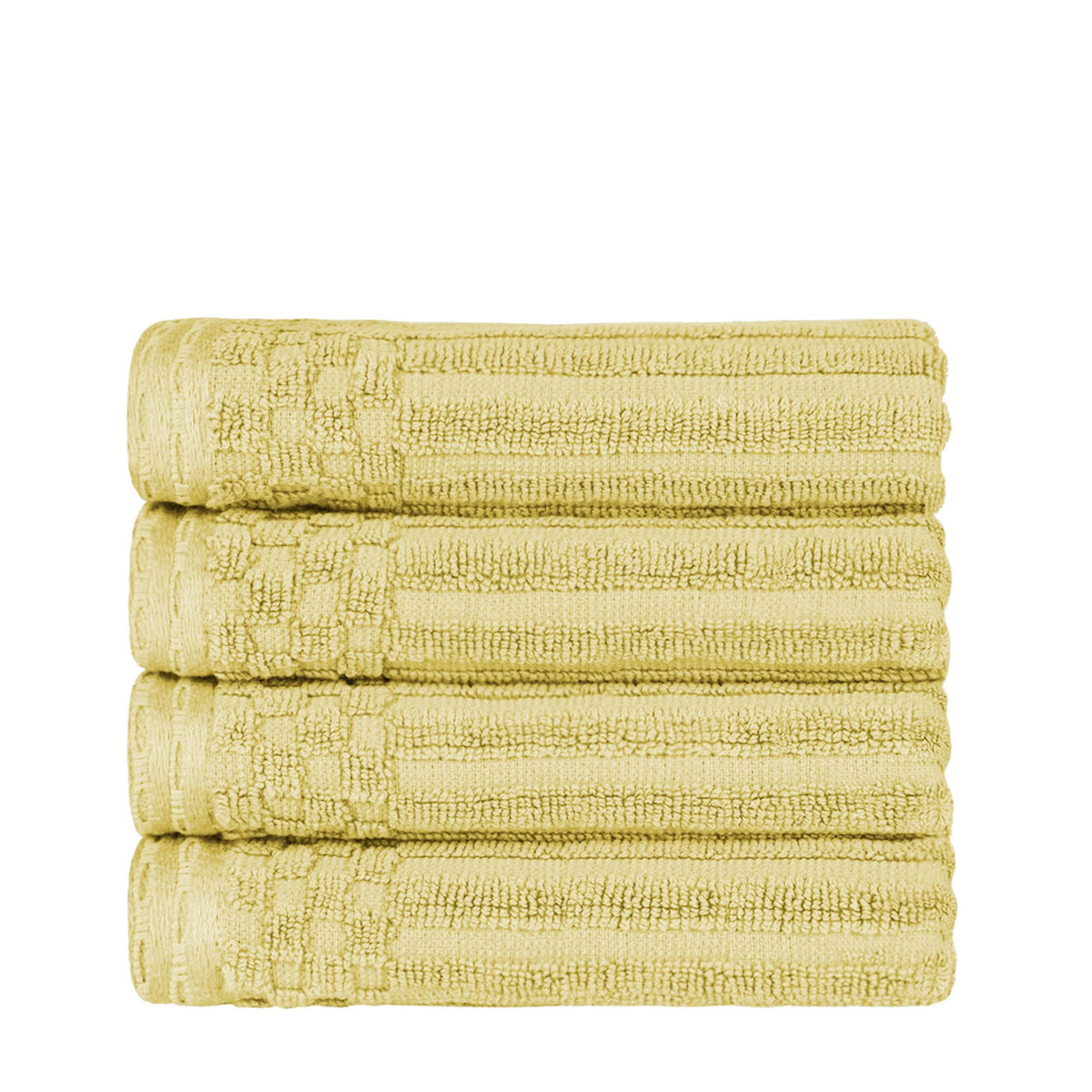 Cotton Ribbed Textured Highly Absorbent 4 Piece Hand Towel Set - Blue Nile Mills