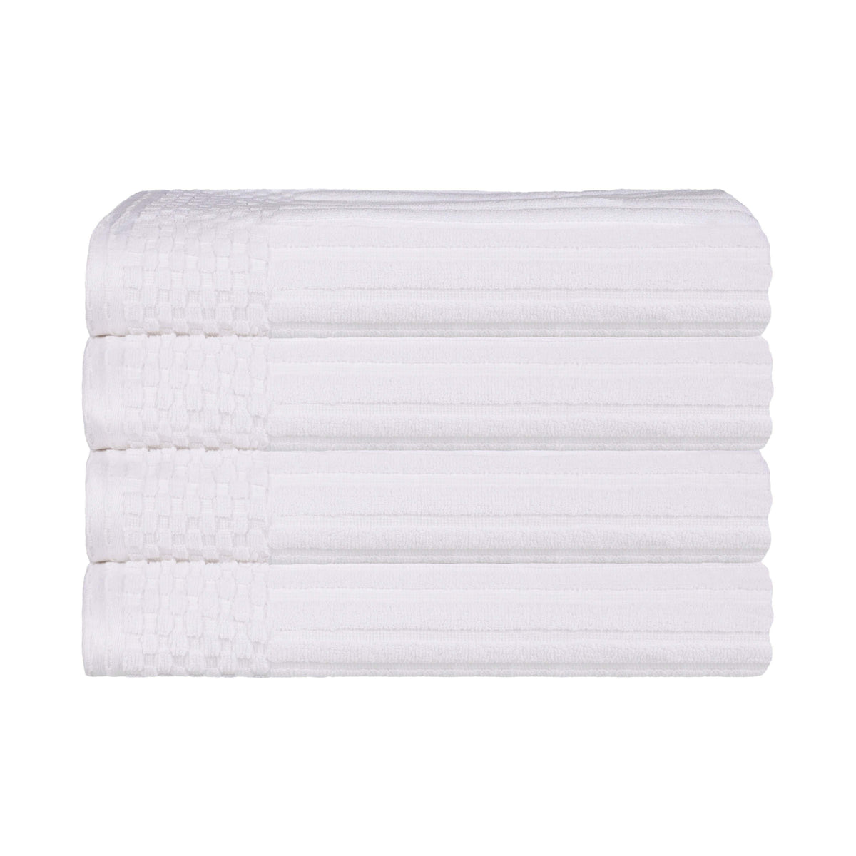 Cotton Ribbed Textured Highly Absorbent 4 Piece Hand Towel Set - Blue Nile Mills