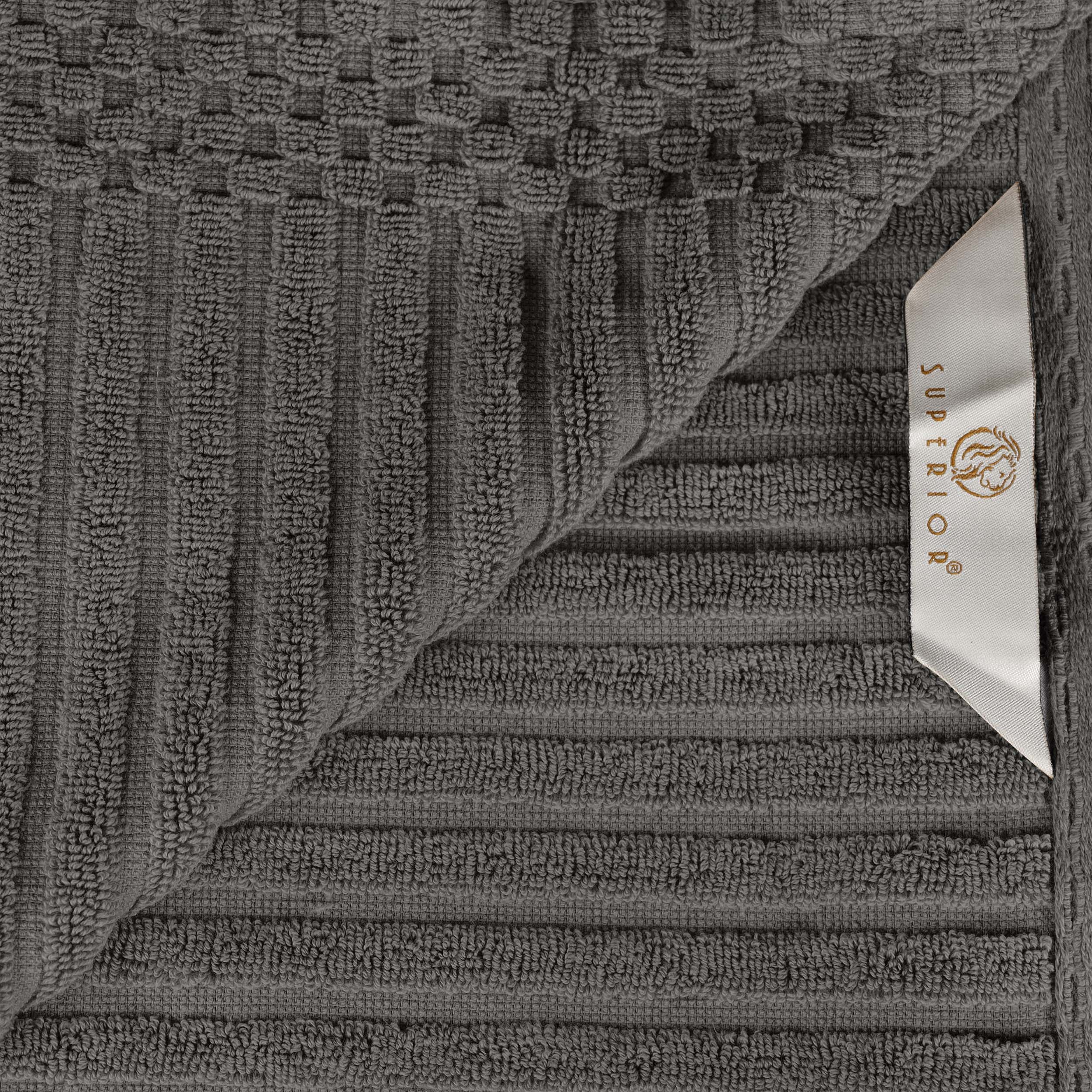 Cotton Ribbed Textured Medium Weight 6 Piece Towel Set - Blue Nile Mills