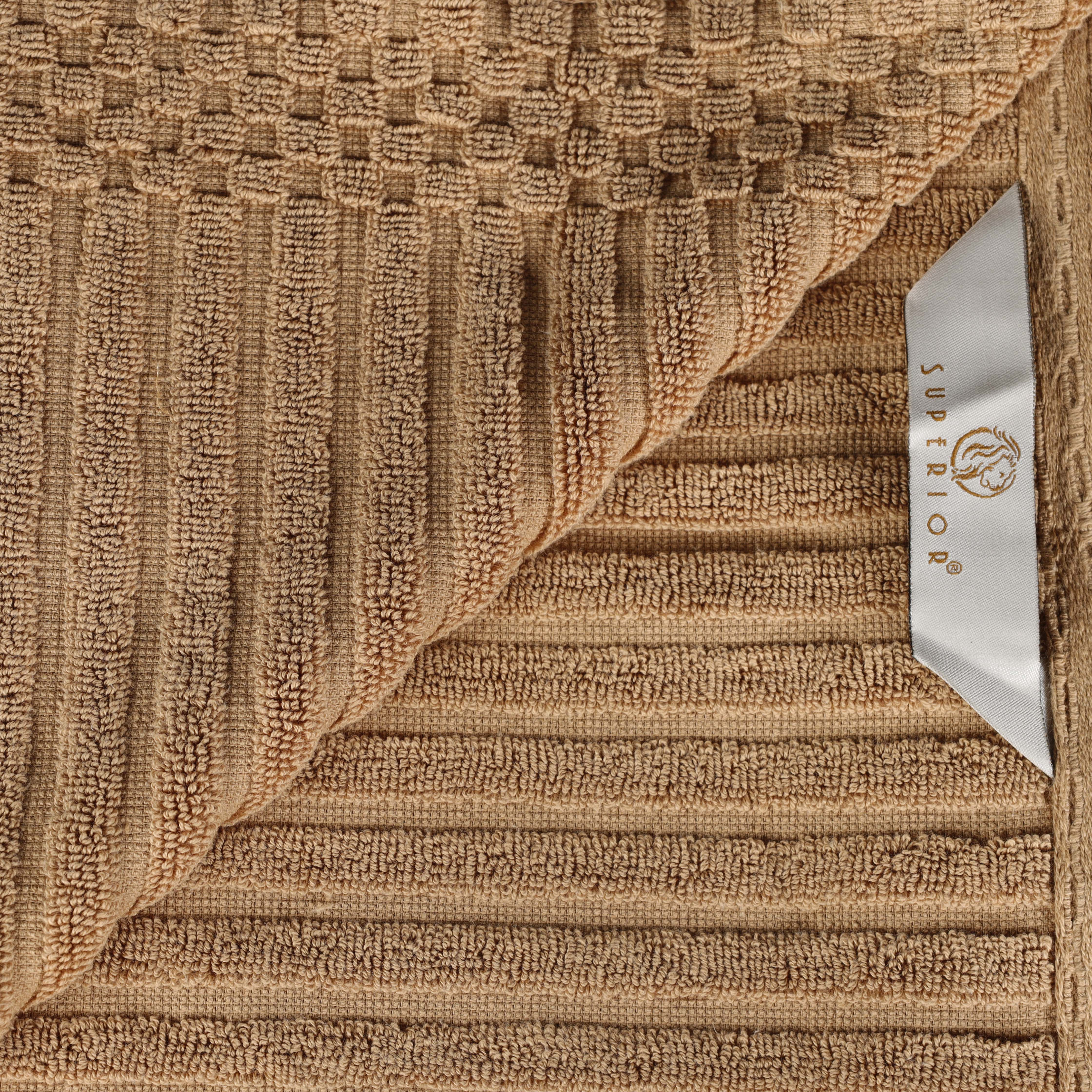 Cotton Ribbed Textured Medium Weight 6 Piece Towel Set - Blue Nile Mills