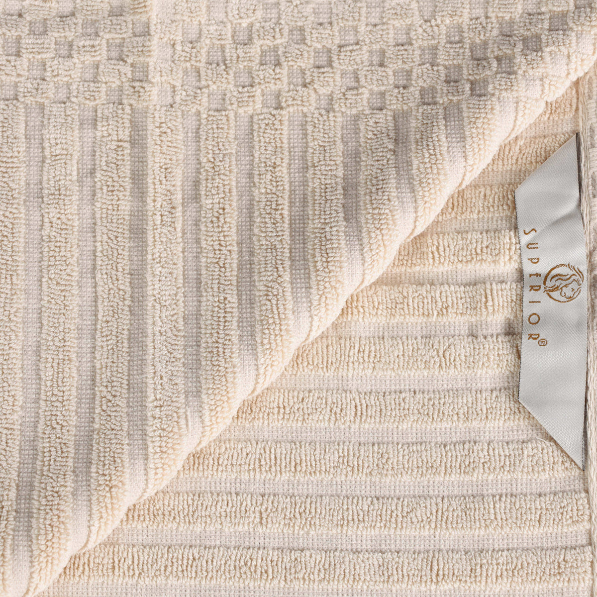 Cotton Ribbed Textured Super Absorbent 2 Piece Bath Sheet Towel Set - Blue Nile Mills