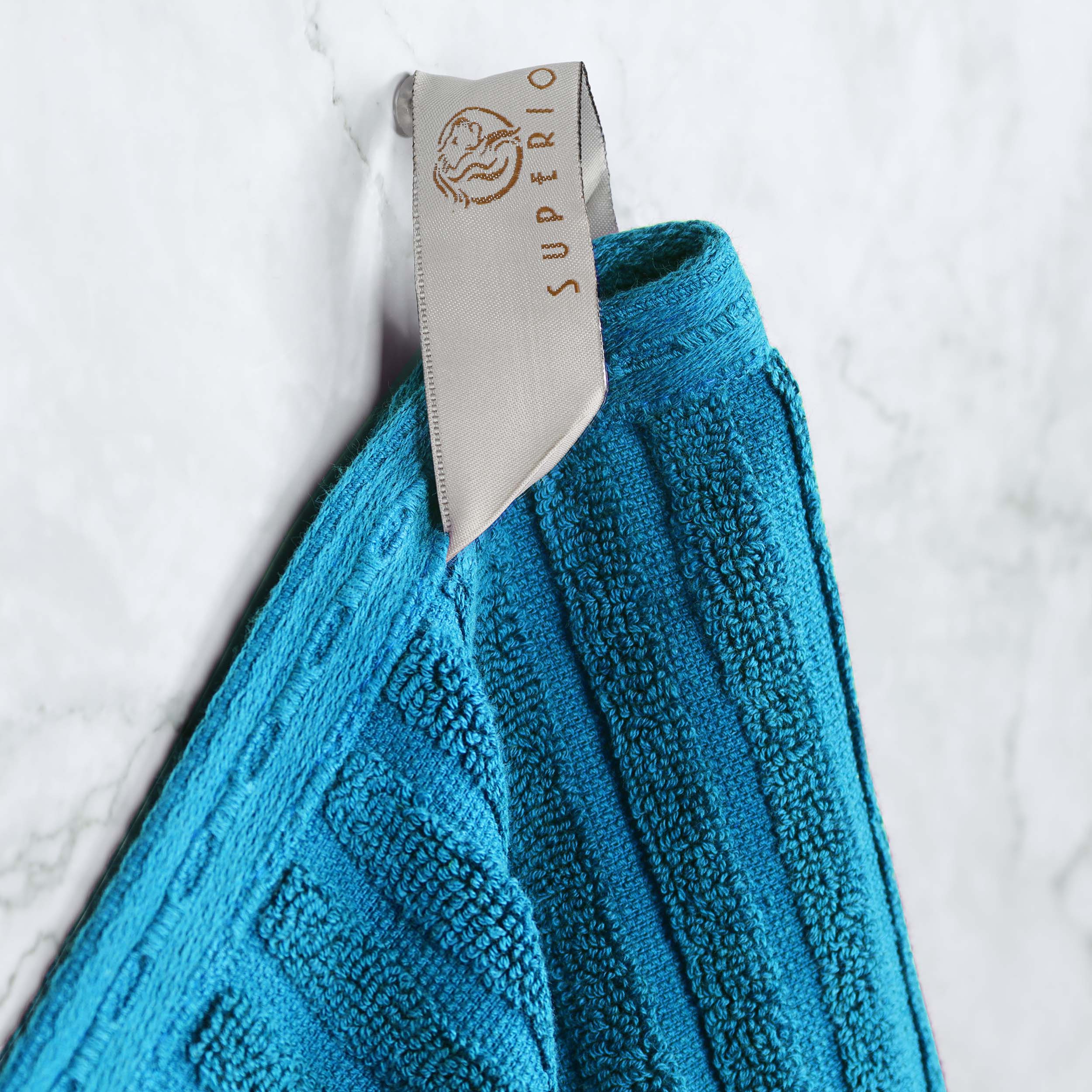 Cotton Ribbed Textured Medium Weight 6 Piece Towel Set - Blue Nile Mills