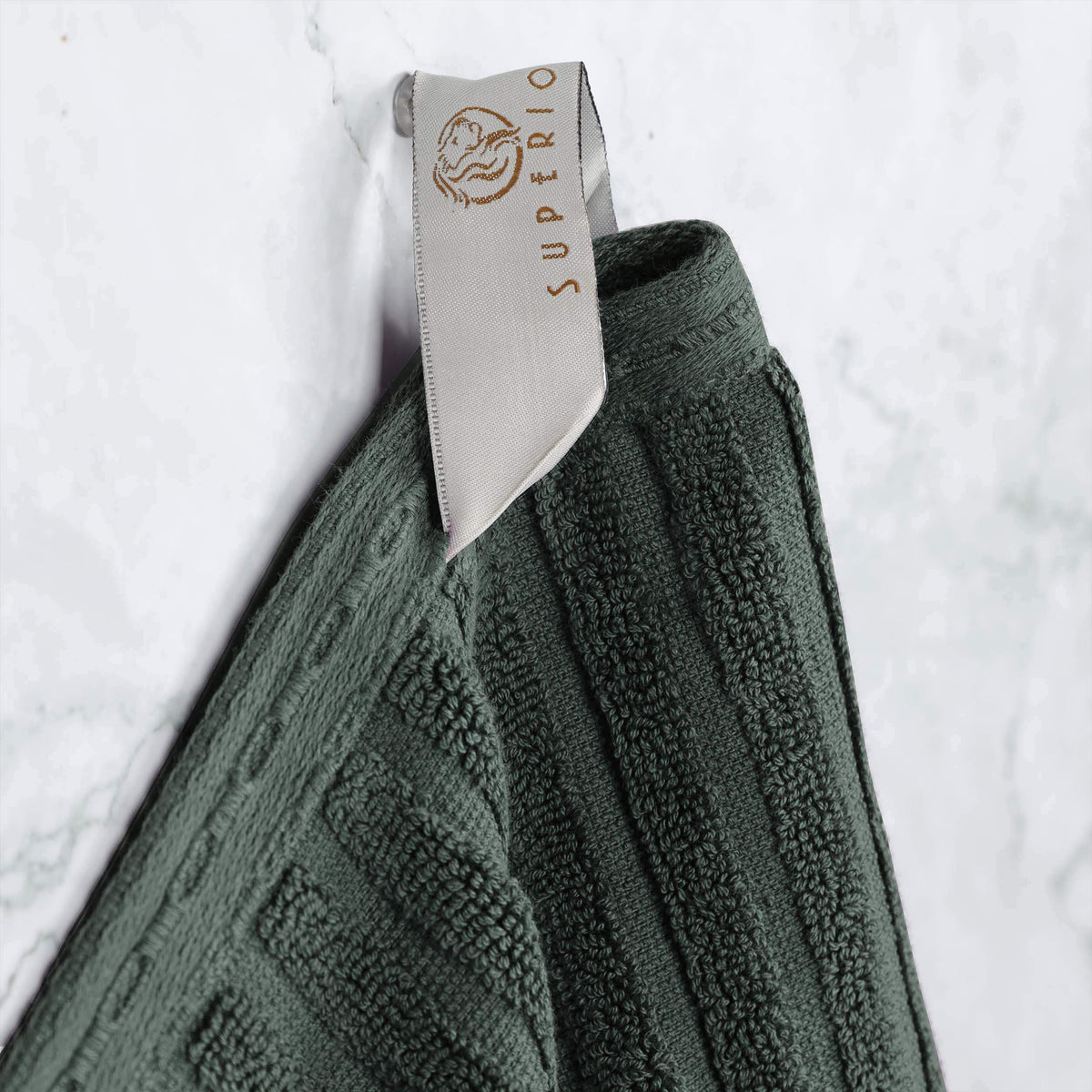 Cotton Ribbed Textured Medium Weight 8-Piece Towel Set - Blue Nile Mills