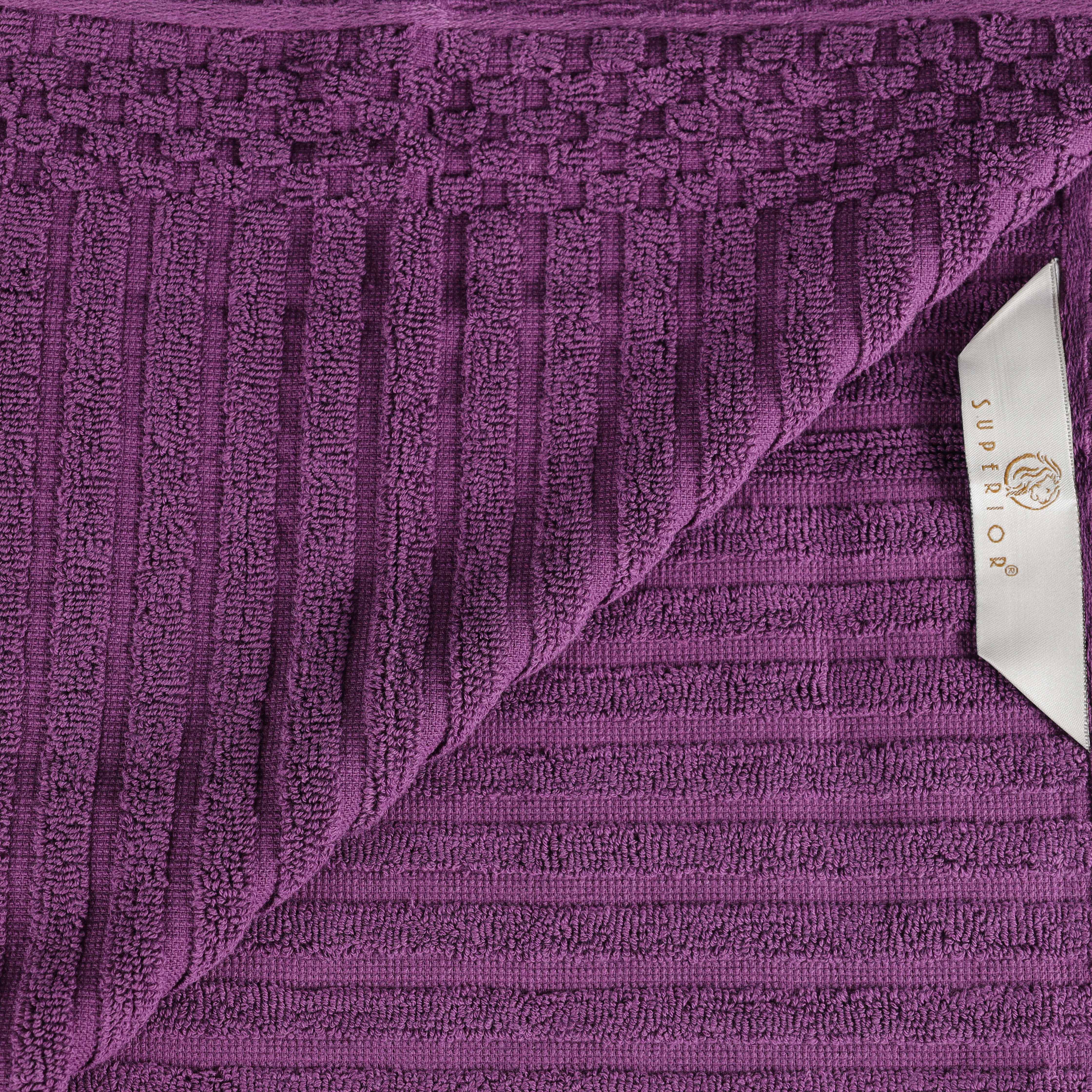 Ribbed Textured Cotton Medium Weight 12 Piece Towel Set - Blue Nile Mills