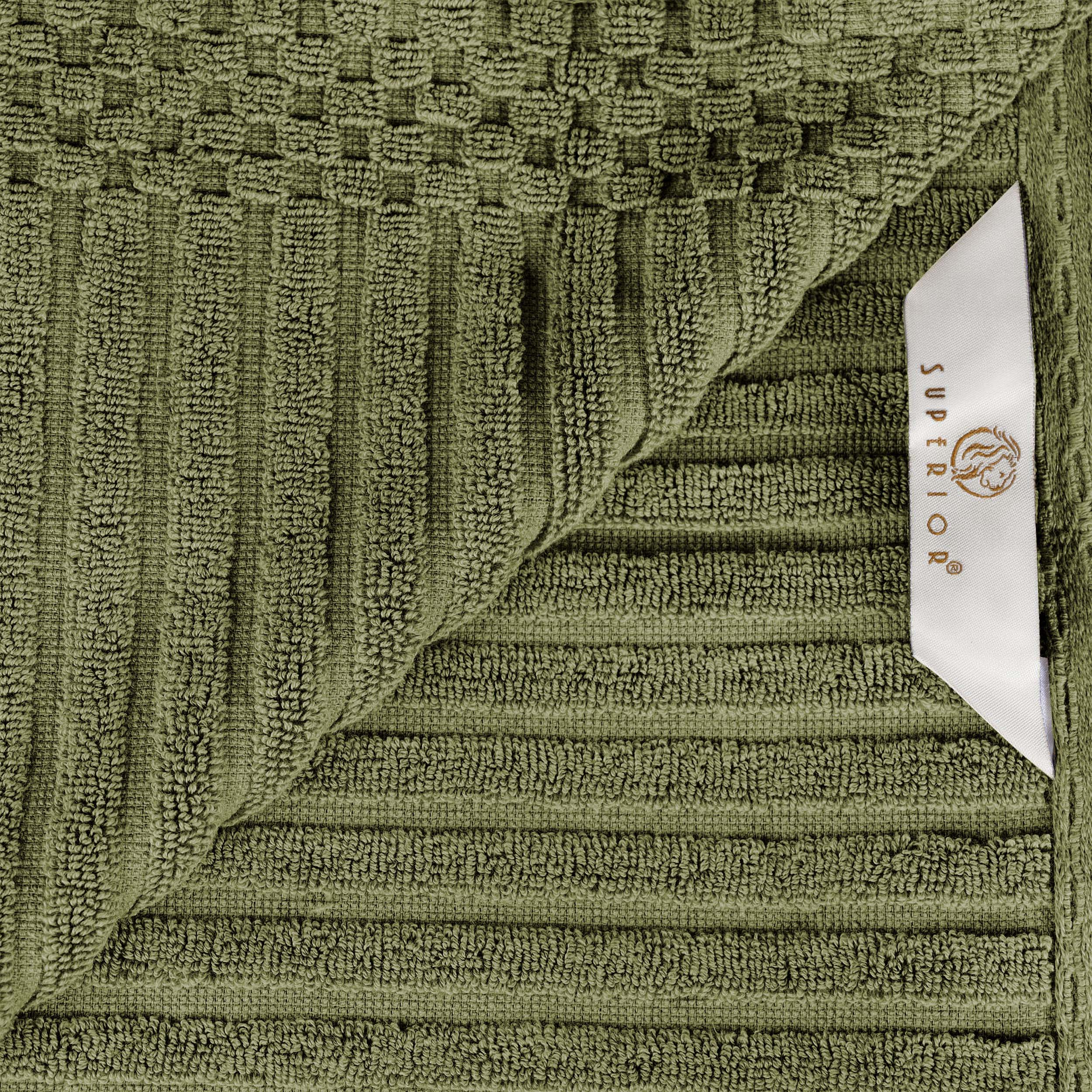 Cotton Ribbed Textured Medium Weight 6 Piece Towel Set - Blue Nile Mills