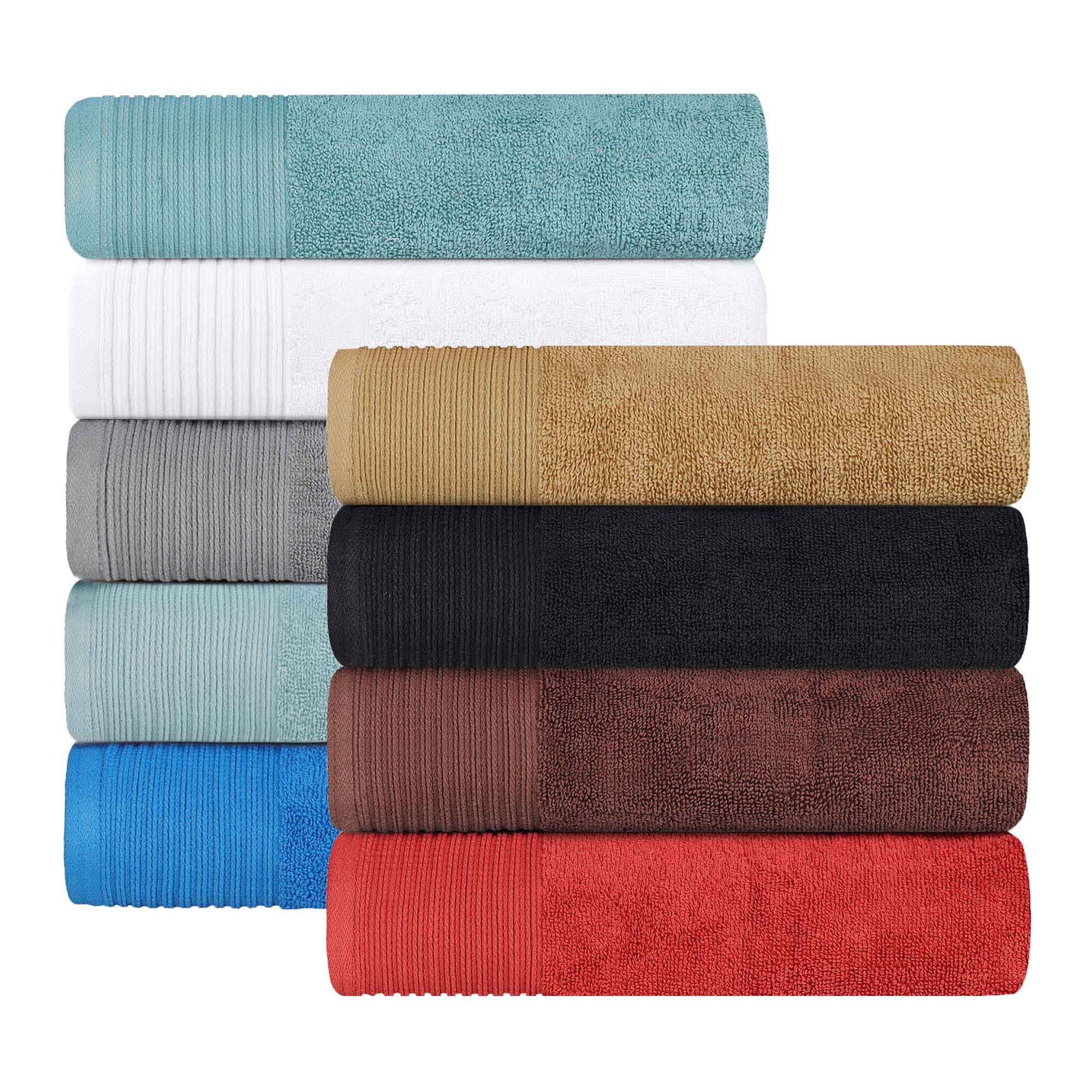Cotton Quick-Drying Solid and Marble Face Towel Set of 12 - Blue Nile Mills