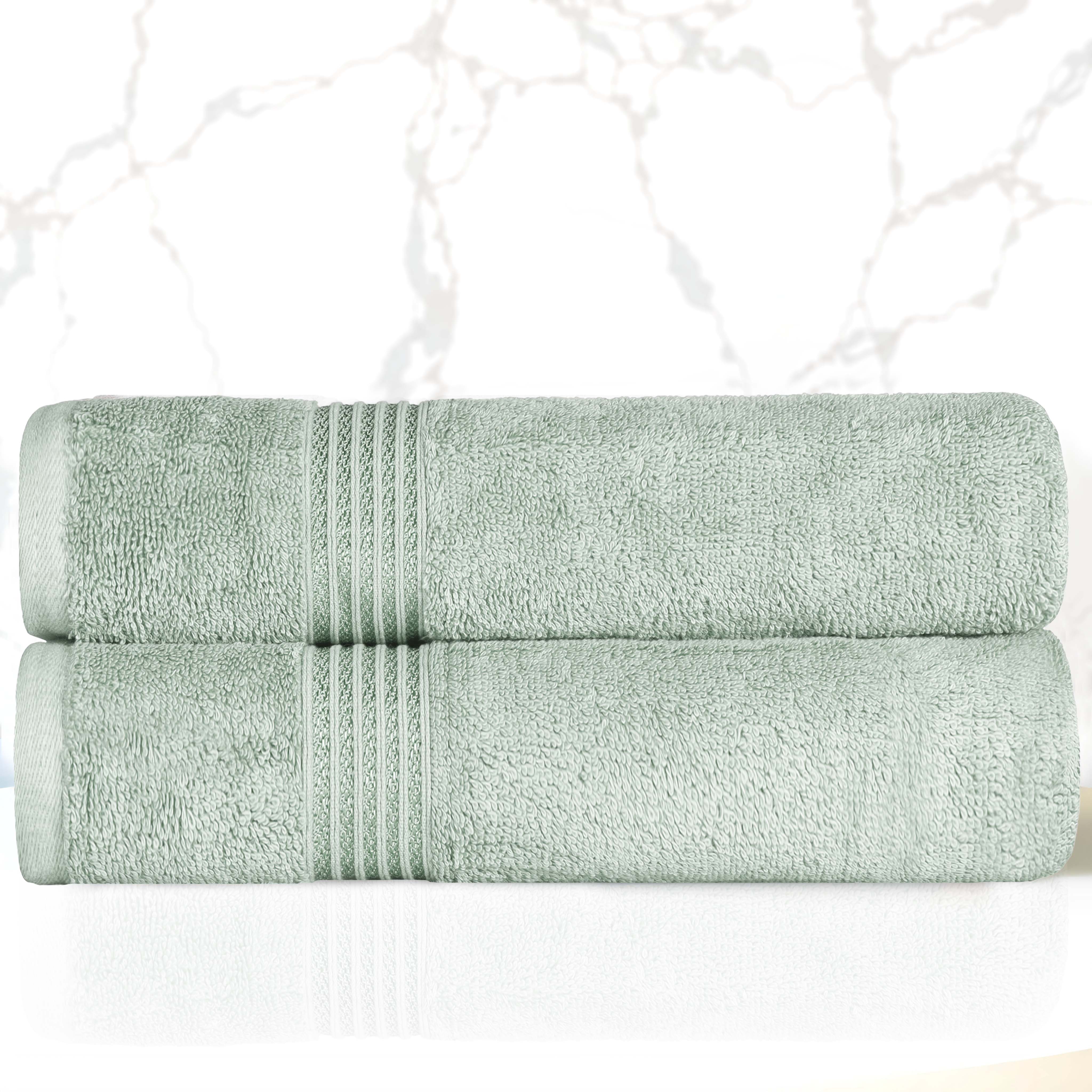 Egyptian Cotton Highly Absorbent Solid Ultra Soft Bath Towel Set of 2 - Blue Nile Mills