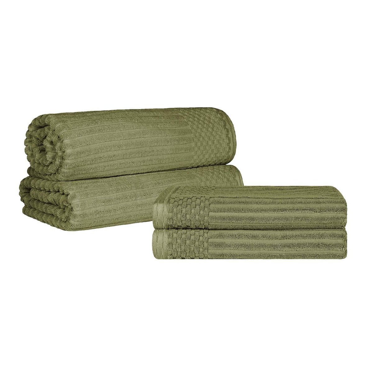 Soho Ribbed Textured Cotton Absorbent Bath Sheet & Bath Towel Set - Blue Nile Mills