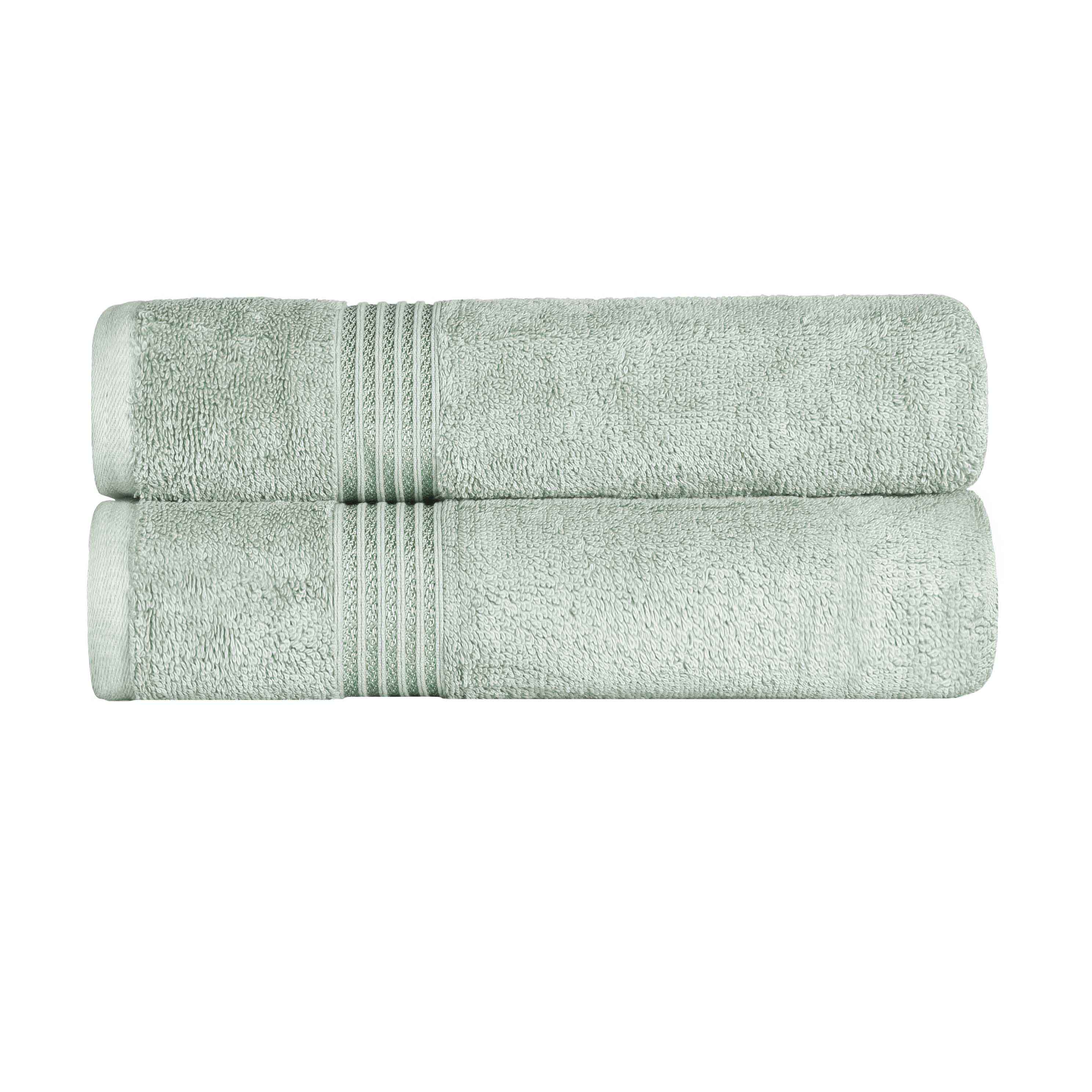 Egyptian Cotton Highly Absorbent Solid Ultra Soft Bath Towel Set of 2 - Blue Nile Mills