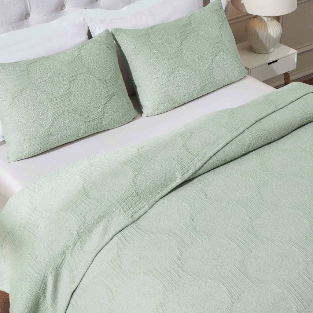 Tanta Cotton Medium Weight Crinkle Woven Coverlet - Blue Nile Mills