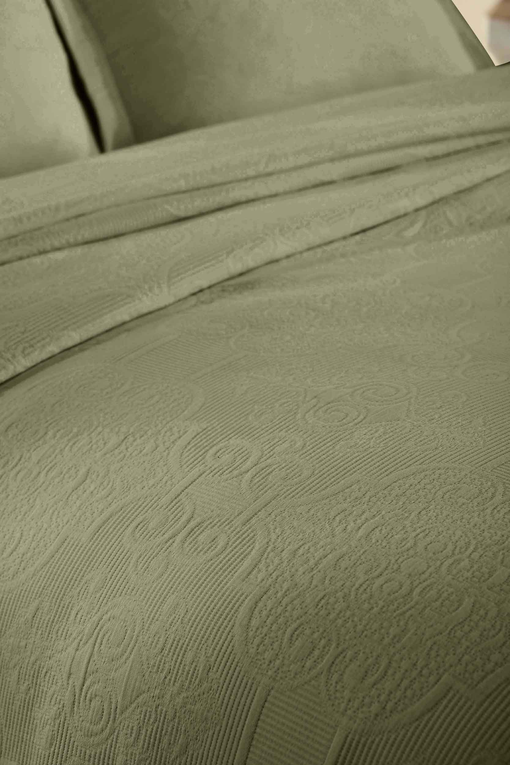 Florin Cotton Matelassé Weave Jacquard Scrolling Medallion Bedspread Set - Blue Nile Mills