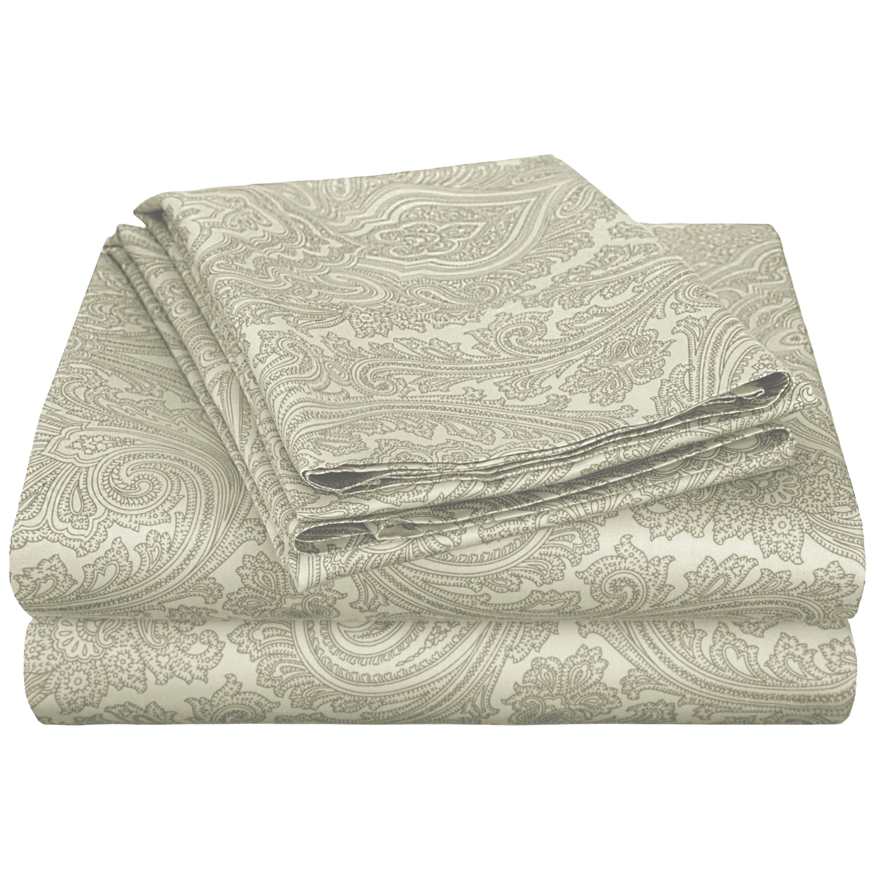Italian Paisley Cotton Blend 600 Thread Count Deep Pocket Sheet Set - Blue Nile Mills