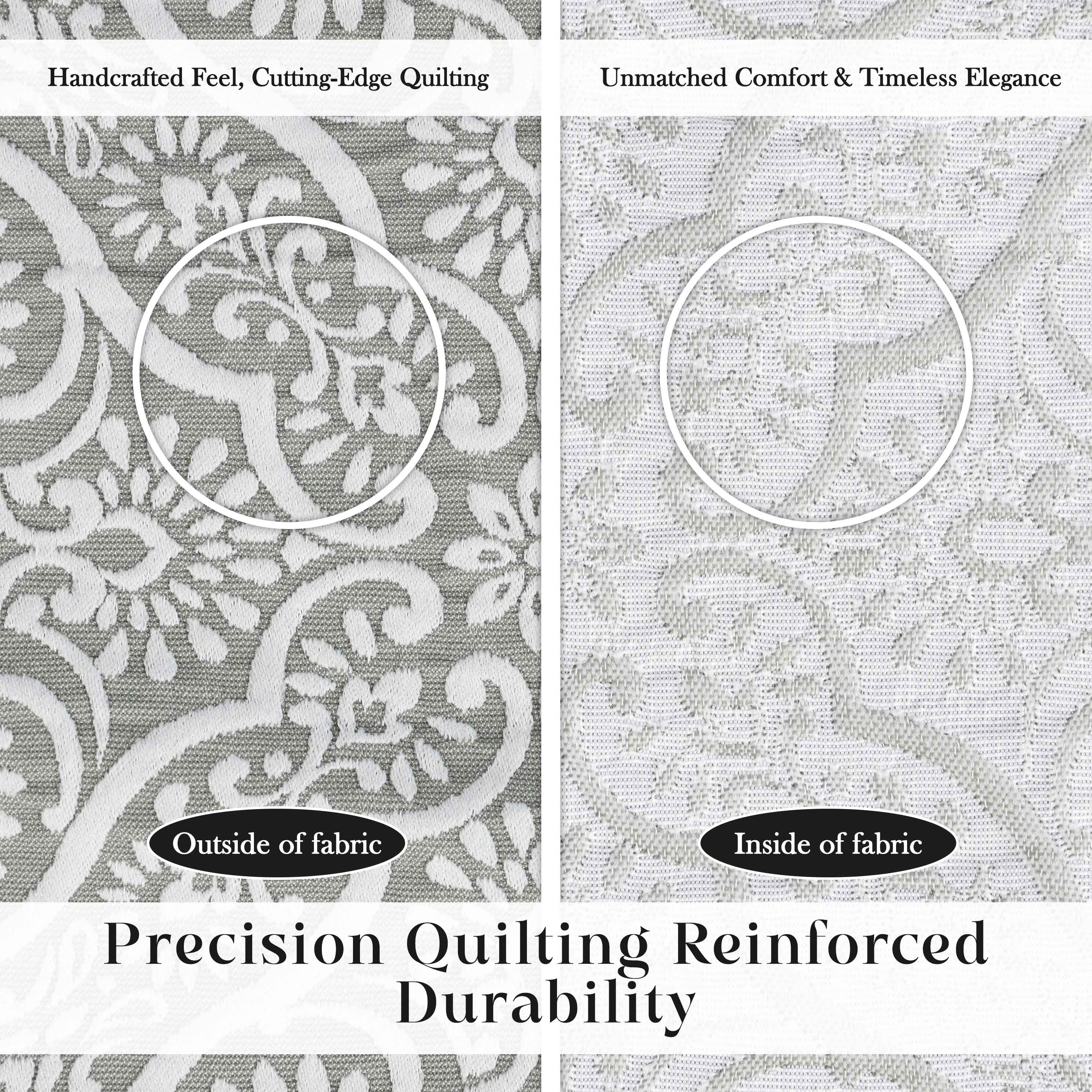 Enzy Medium Weight Floral Matelasse Bedspread and Sham Set - Blue Nile Mills