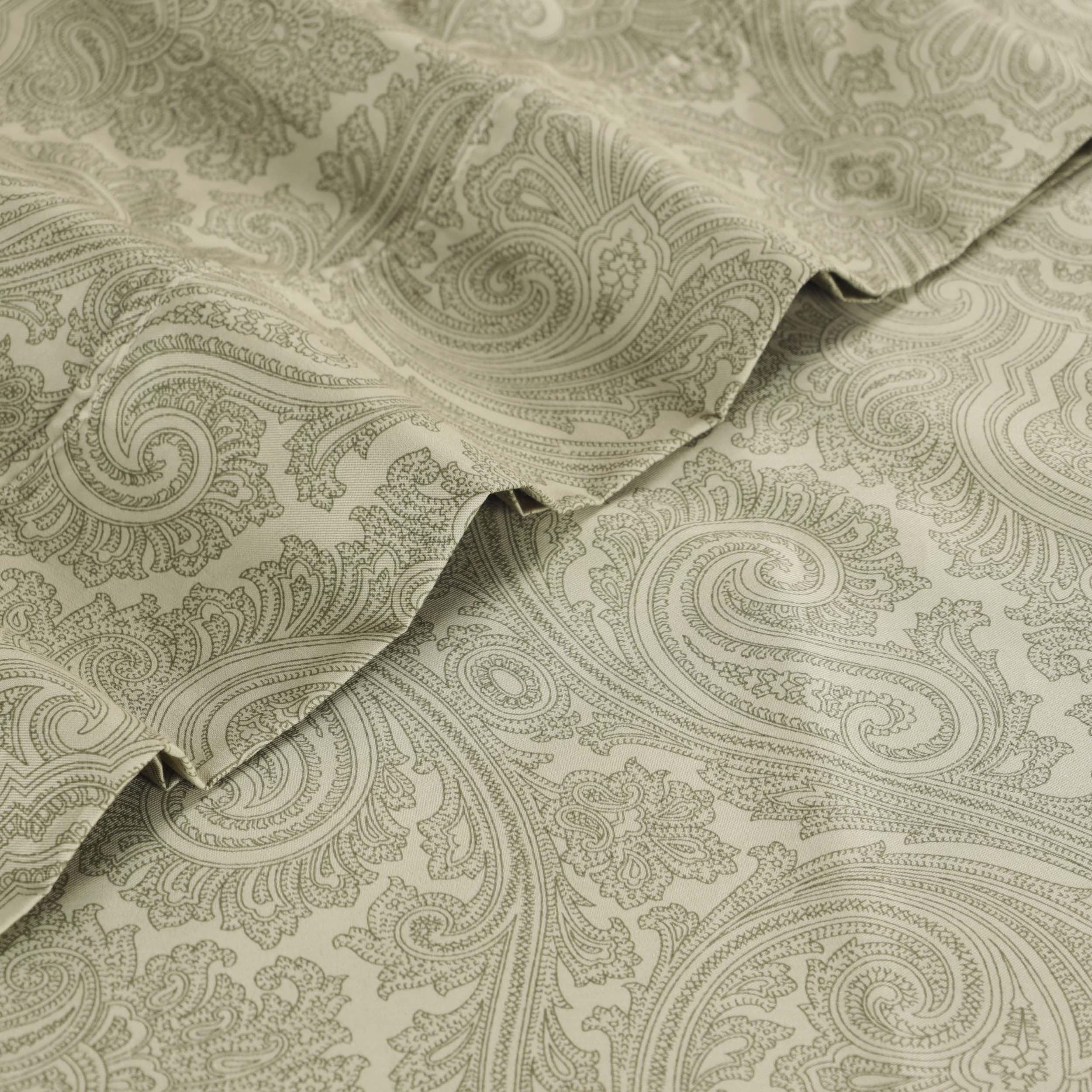 Italian Paisley Cotton Blend 600 Thread Count Deep Pocket Sheet Set - Blue Nile Mills