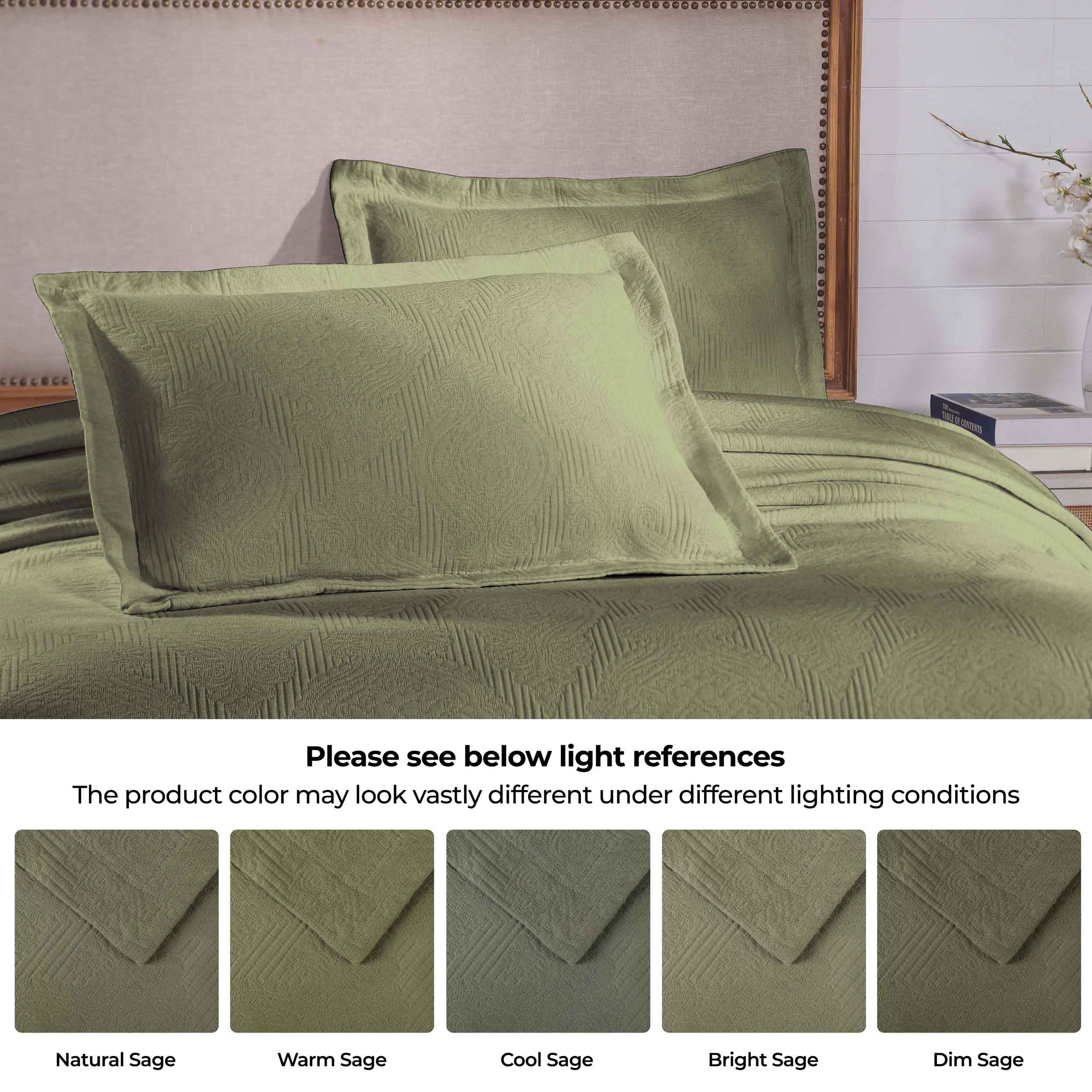 Victory Cotton Matelasse Scrolling Medallion Airy Bedspread Set - Blue Nile Mills