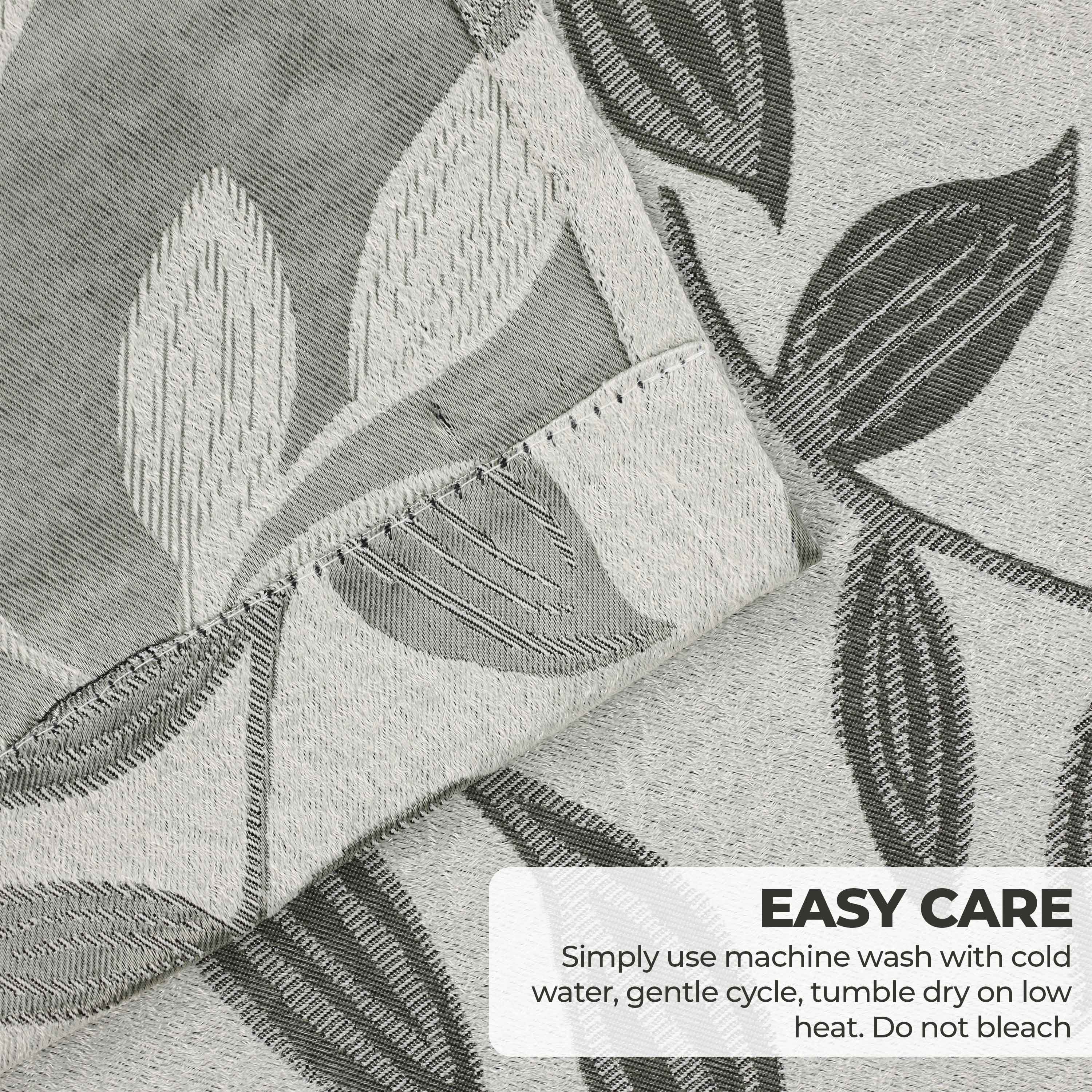 Leaves Rod Pocket Room Darkening Blackout Curtains, Set of 2 - Blue Nile Mills