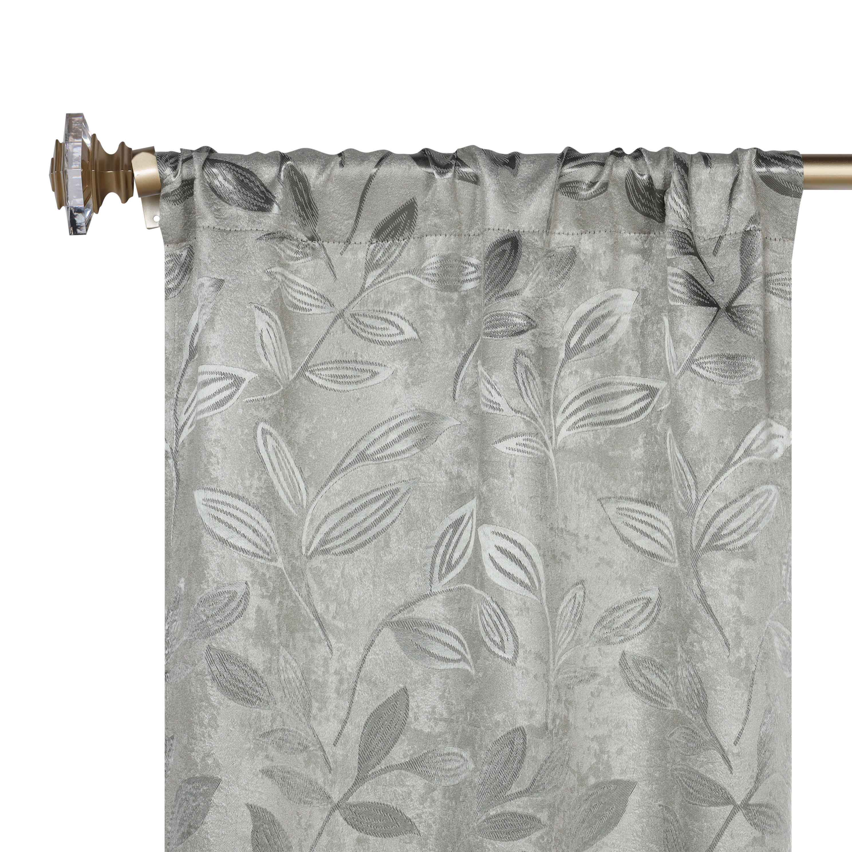 Leaves Rod Pocket Room Darkening Blackout Curtains, Set of 2 - Blue Nile Mills