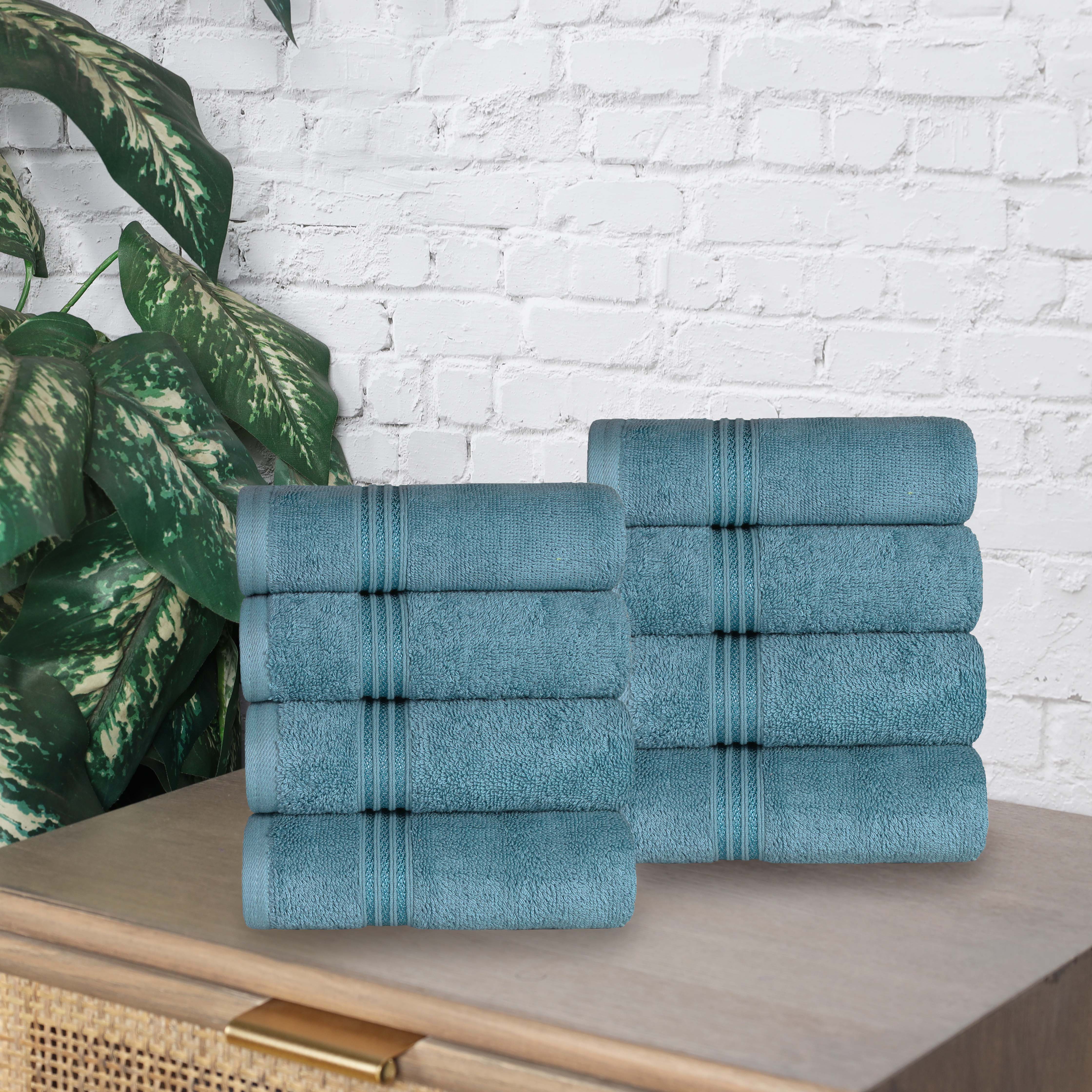 Heritage Egyptian Cotton Hand Towel Set of 8 - Blue Nile Mills