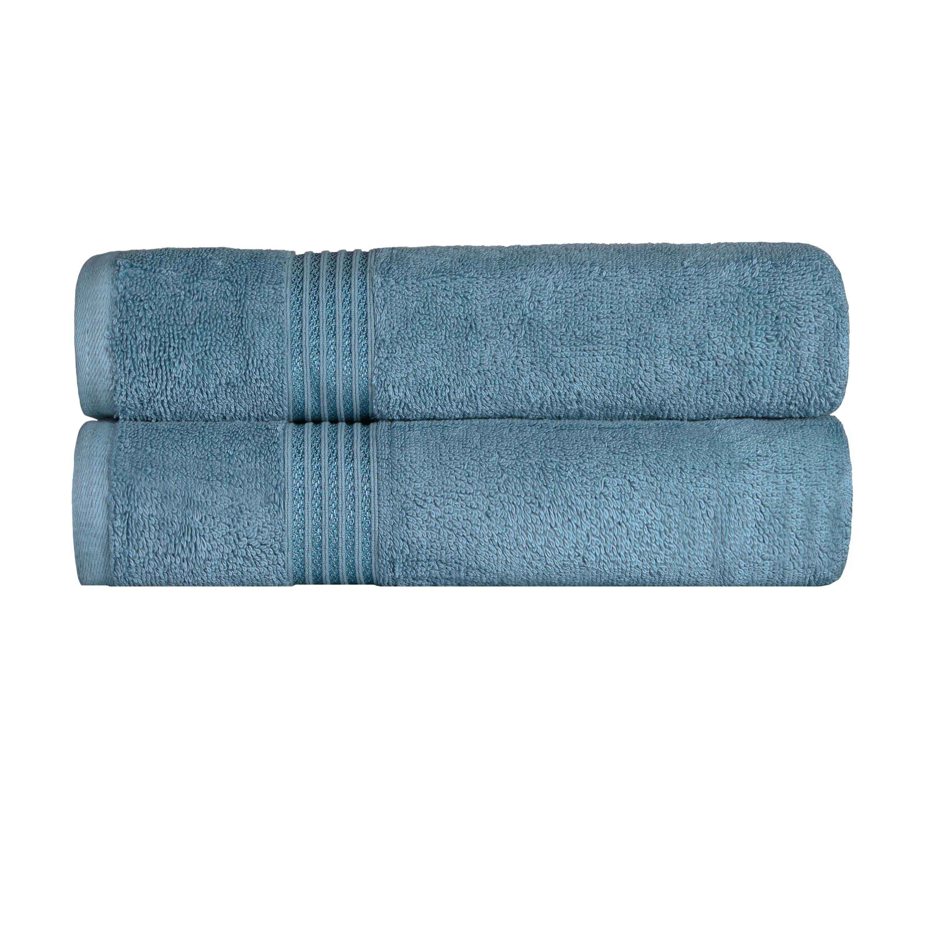 Egyptian Cotton Highly Absorbent Solid Ultra Soft Bath Towel Set of 2 - Blue Nile Mills